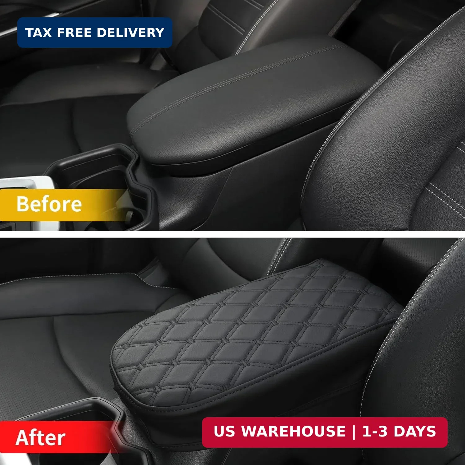 GIANT PANDA Custom Fit Car Center Console Armrest Cover for Toyota RAV4 2019 202