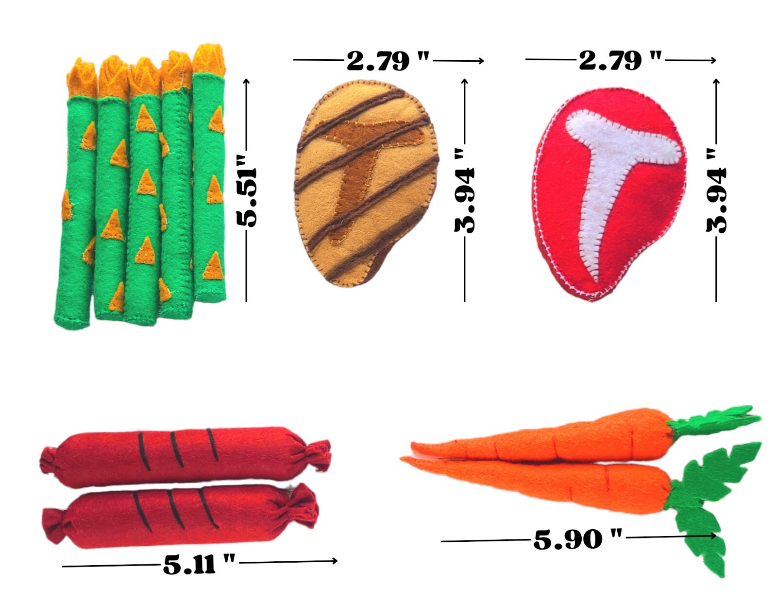 1 set of felt roasting food toys, educational toys, montessori toys.