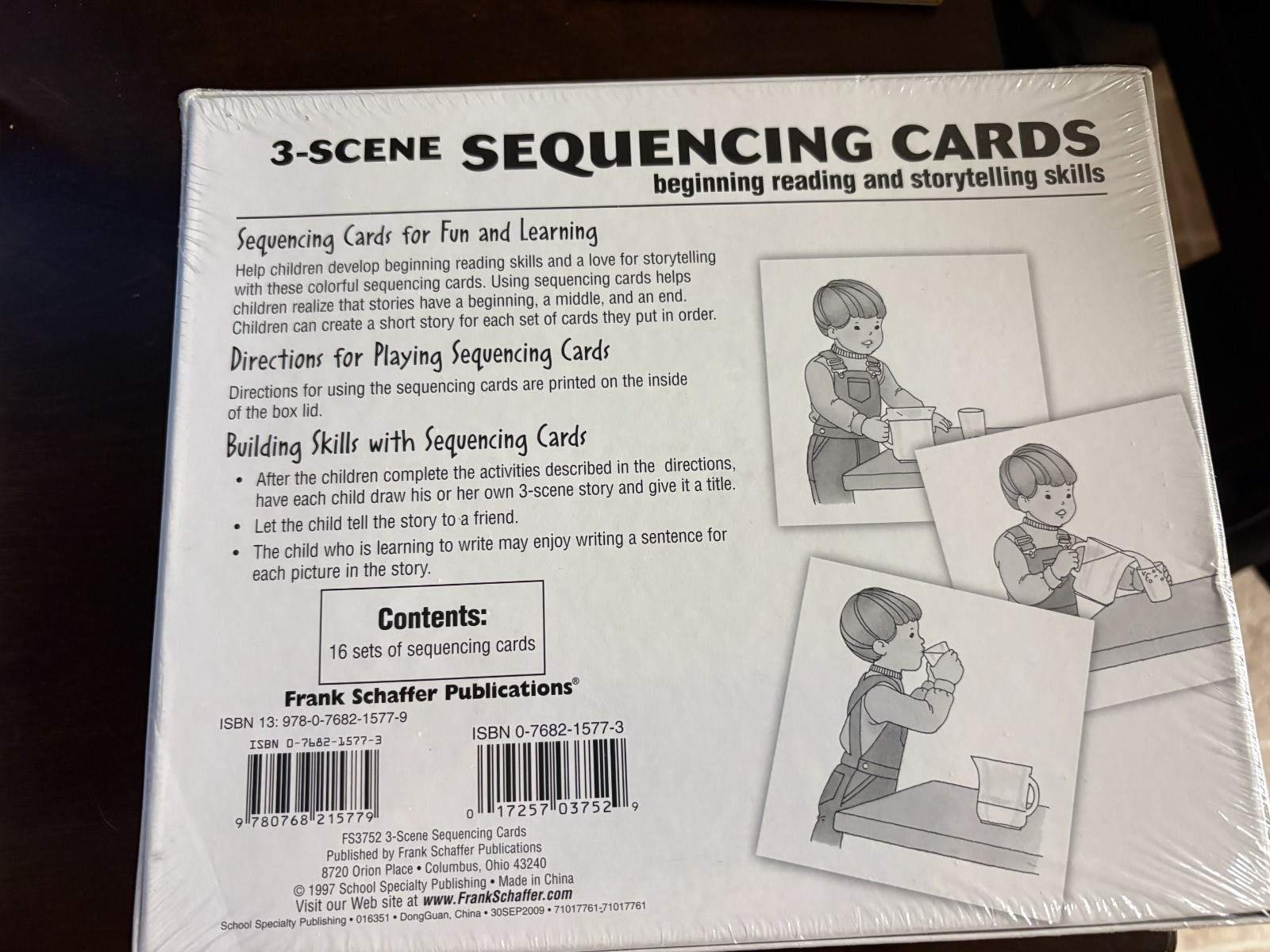 Frank Schaffer 3-Scene Sequencing Cards 16 Sets FS-3752 1997 complete Ages 3-6