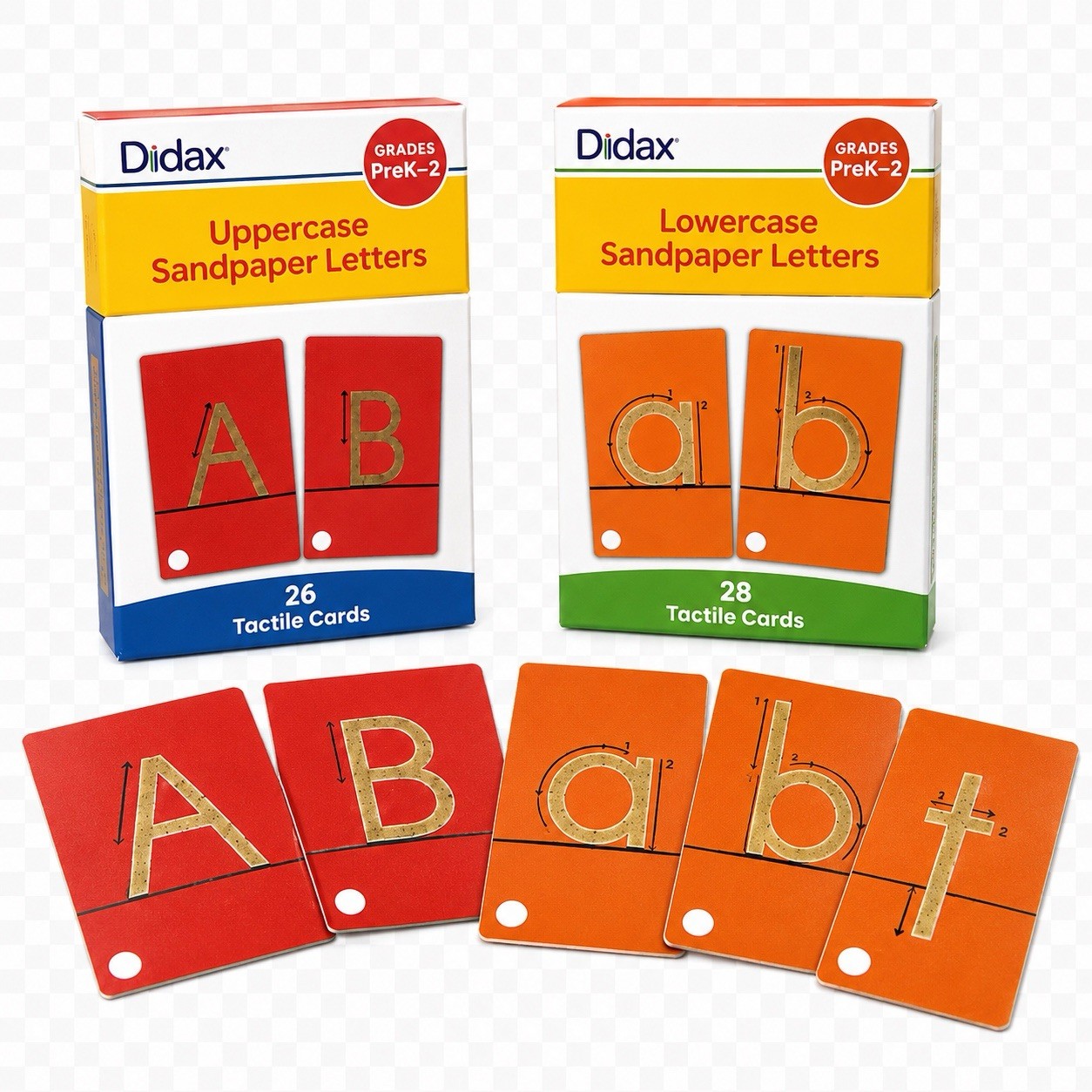 NEW Didax Sandpaper Letters Uppercase Lowercase Tactile Cards PreK-2 Sealed