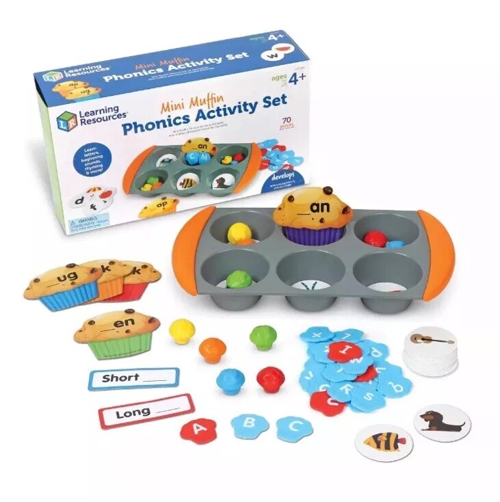 Learning Resources Mini Muffin Phonics Activity 70 PCs Learning Preschool Set 4+