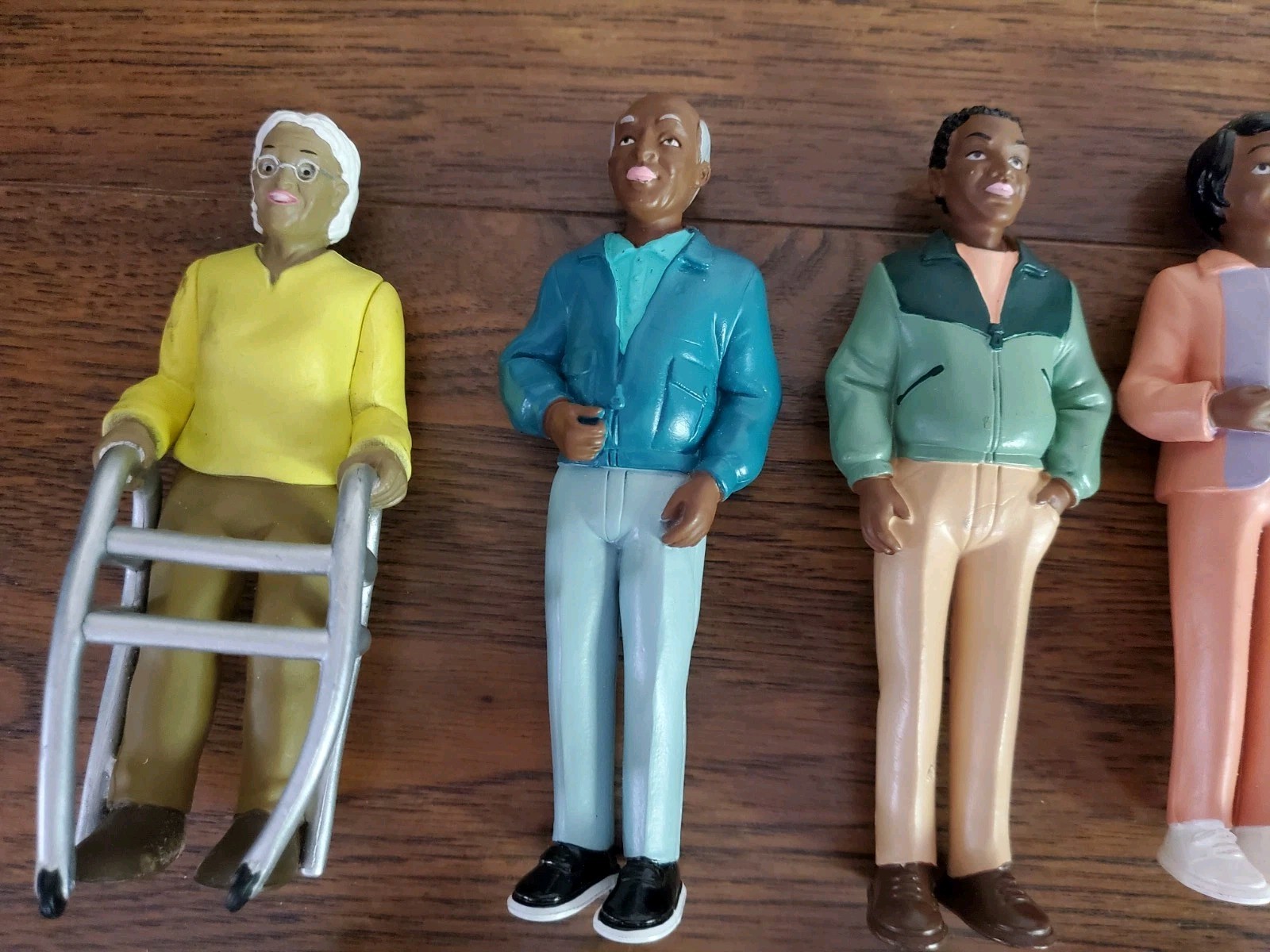 19 Lakeshore Learning PVC Toy Figures African American & Caucasian Families Lot