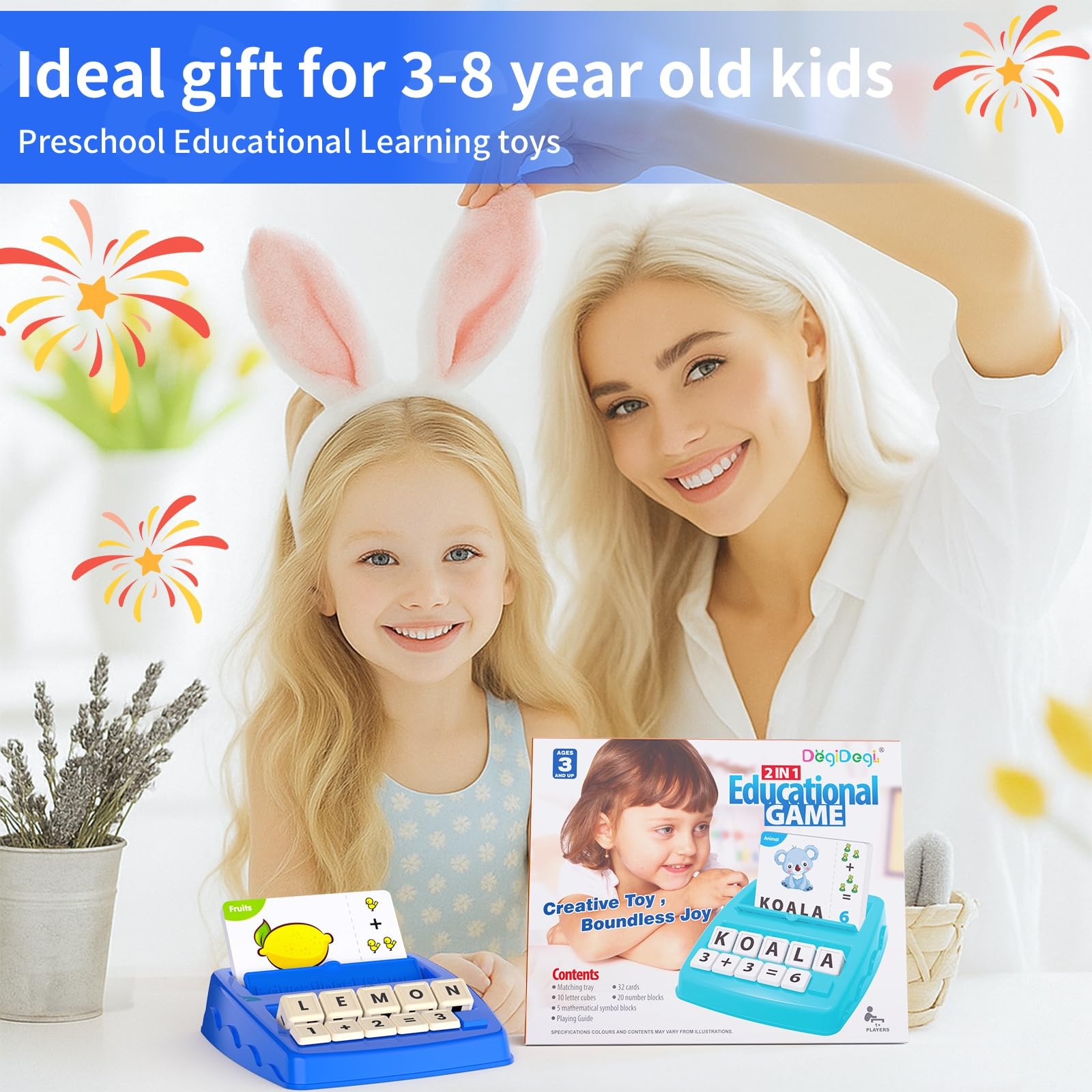 “Matching Letter Spelling Math Game for Kids Ages 3-8 | Educational Toys”