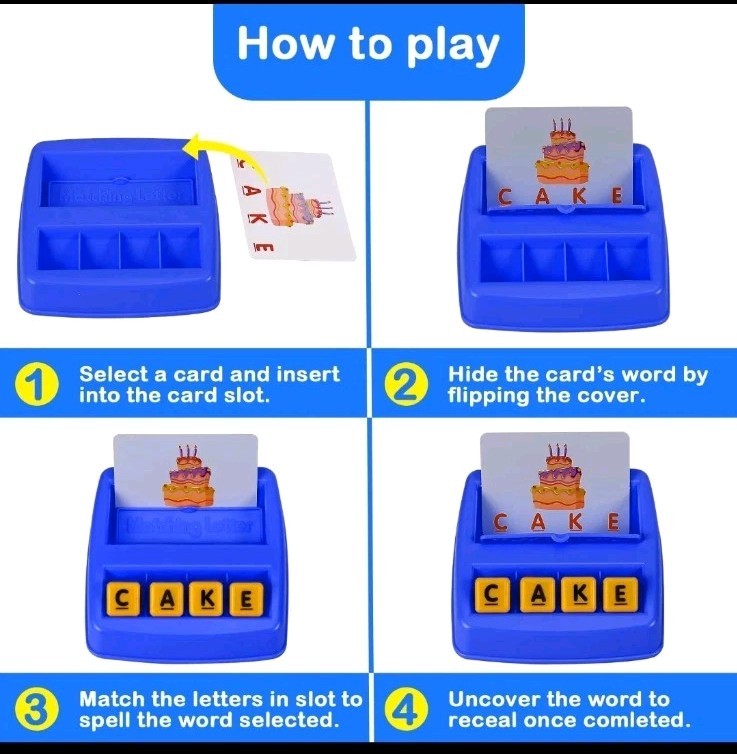 Matching Letter Game, Alphabet Spelling & Reading Words, Objects & Color Reco…