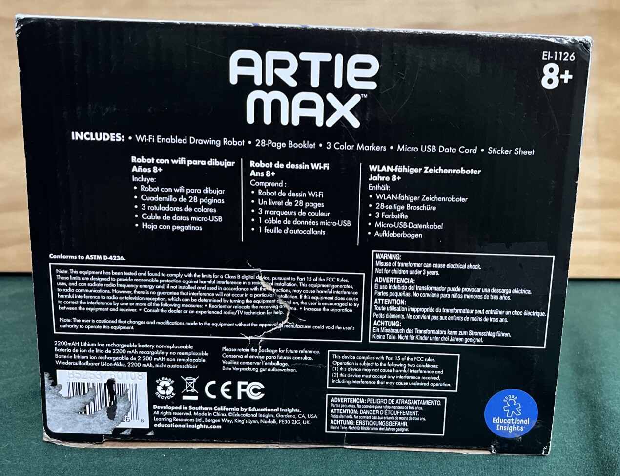 Educational Insights Artie Max The Wi-Fi Robot That Teaches Coding in Box