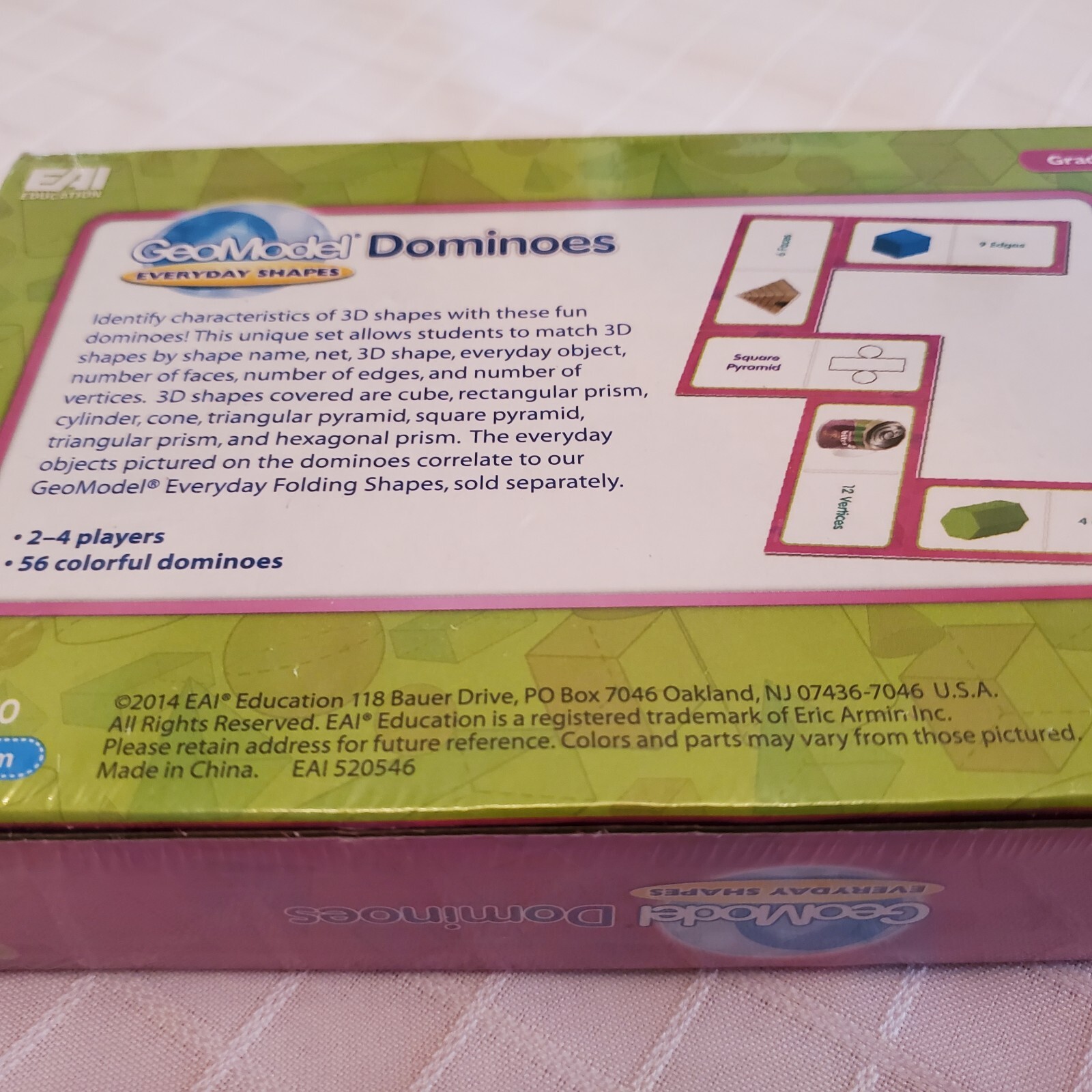 NEW Educational Eai Geomodel Dominoes School Learn Class 2014 3d Shapes Child