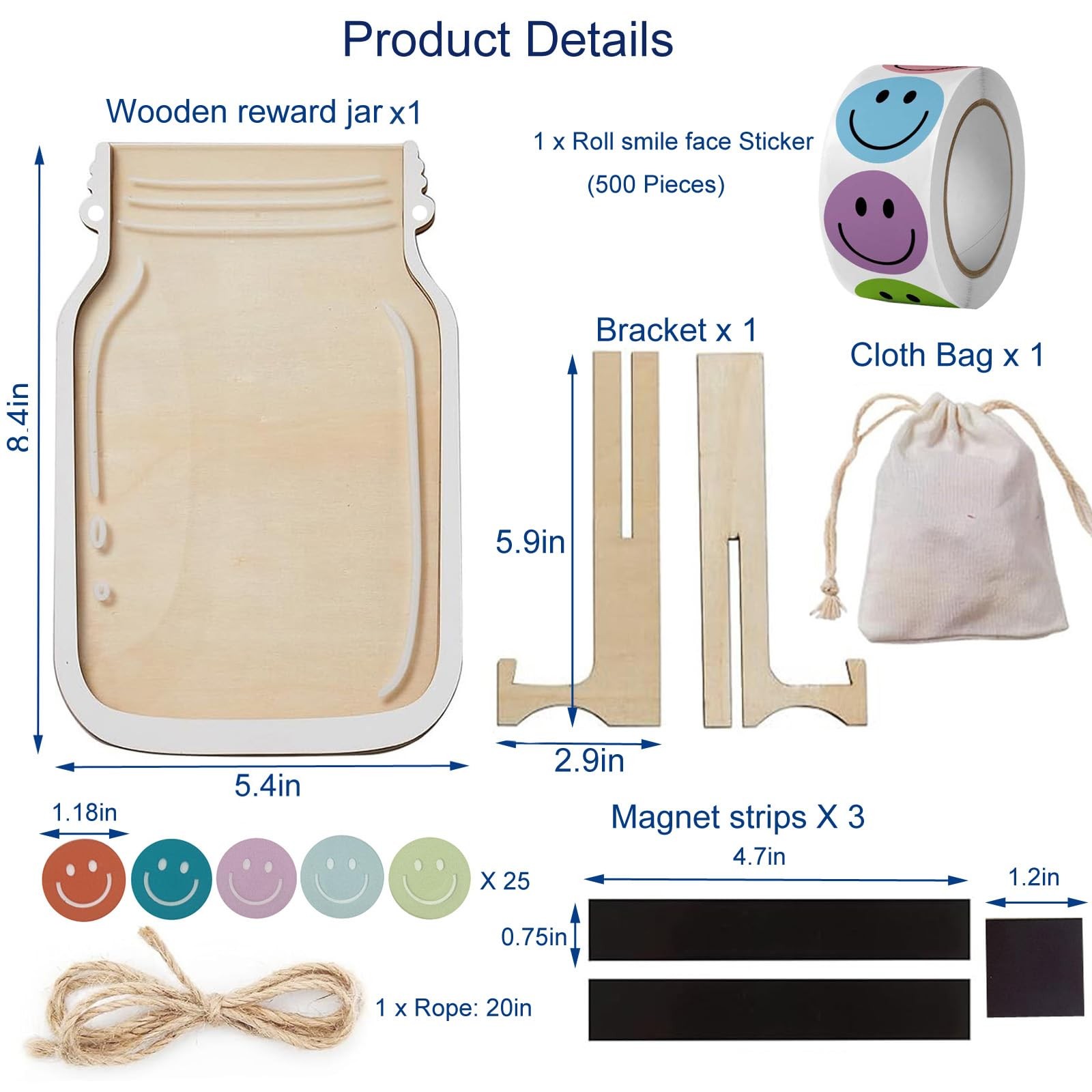 Goodangie00 Magnetic Reward Jar Classroom Board Kids Potty Training Wood Love