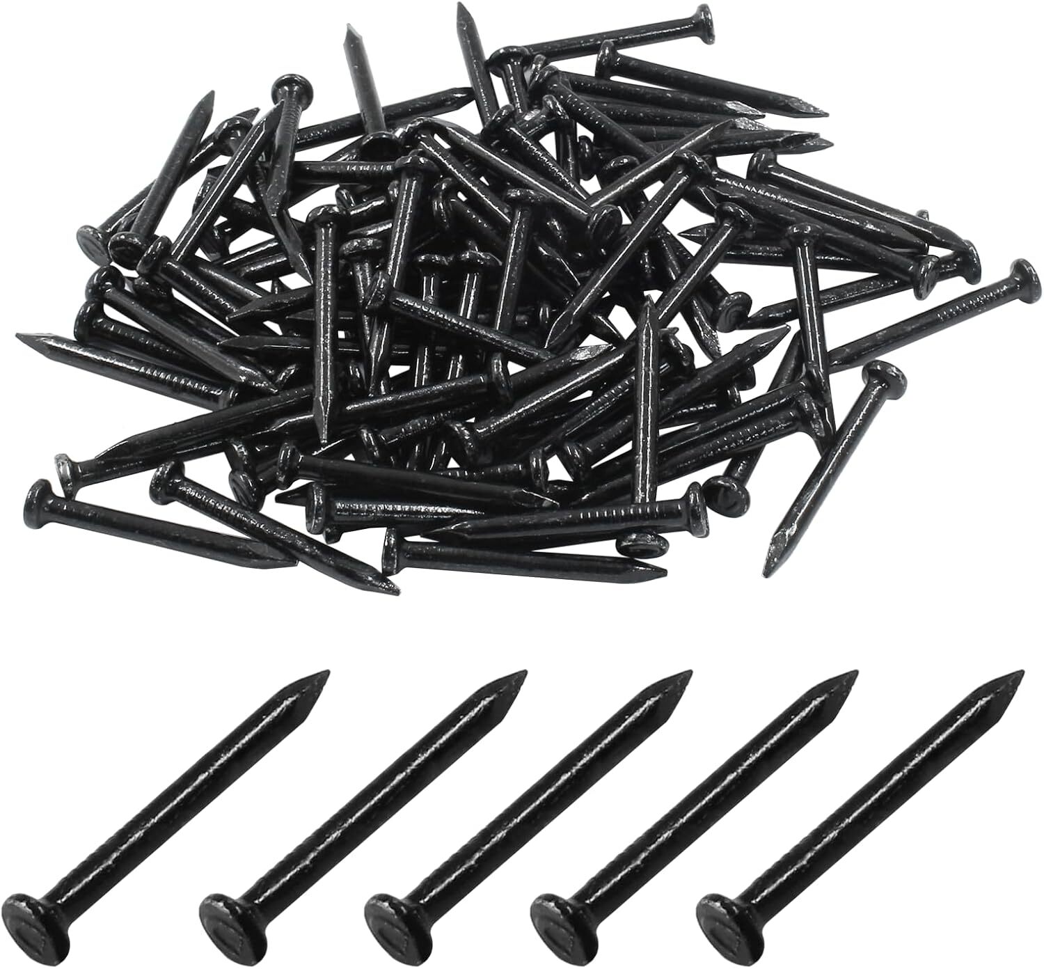 Hordion 100pcs Hardware Nails 1.2 inch, Carbon Steel Point Tip Cement Nails