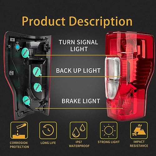 Right Passenger Side Rear Tail Light Assembly for 2020-2022 Ford F250/F350/F450