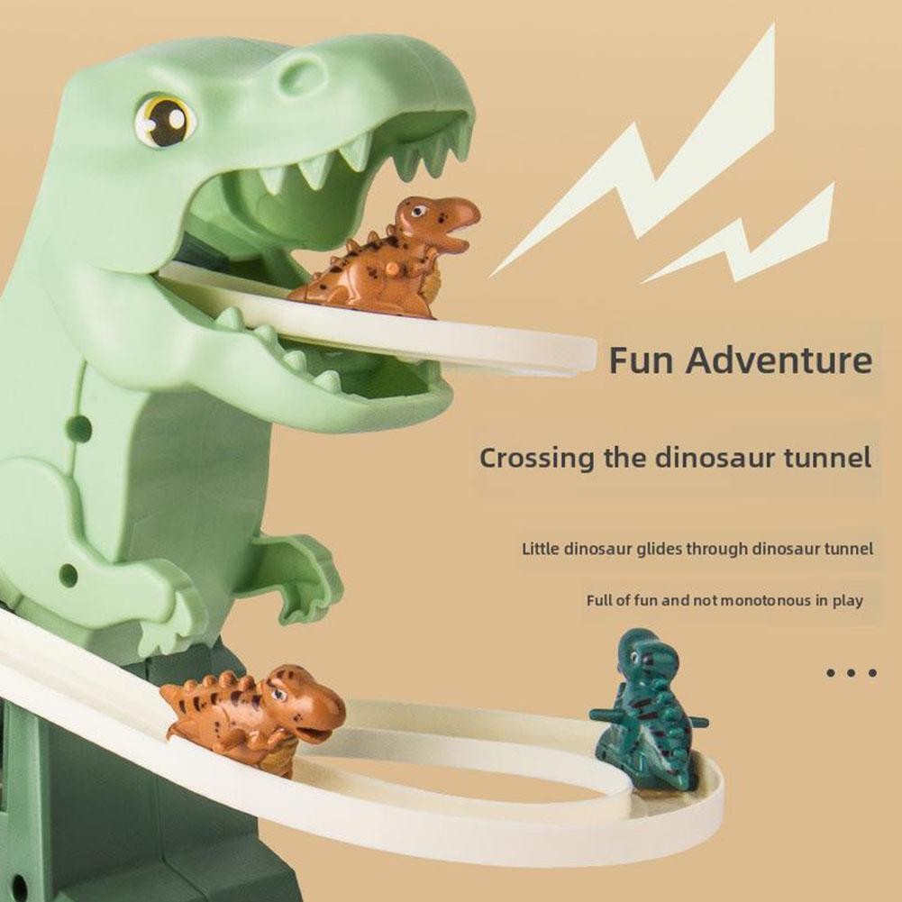 Dinosaur assembly puzzle fun electric slide track toy car birthday gift