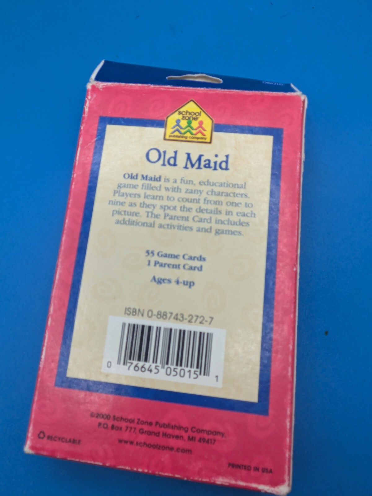 Old Maid Playing Cards 2000 School Zone Publishing Company Complete. Great Cond