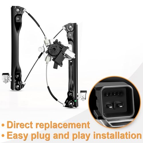 NPAUTO Front Left Driver Side Power Window Regulator with (7-Pin) Motor