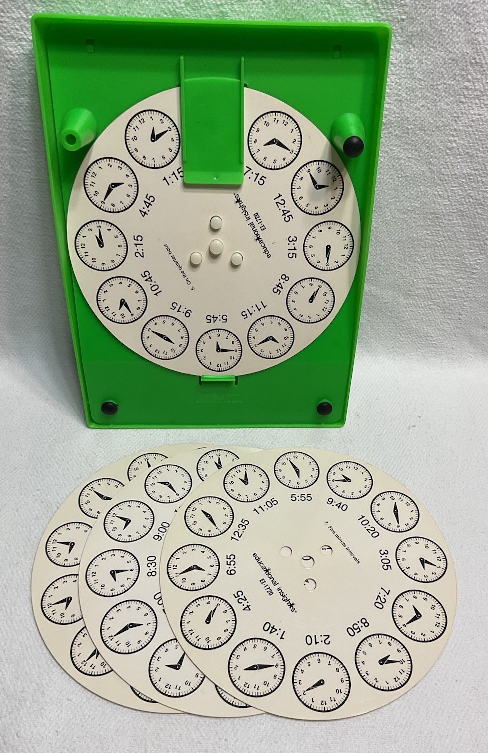 Clock O Dial Educational Insights Toy Analog Time Teaching Set of 4 wheels