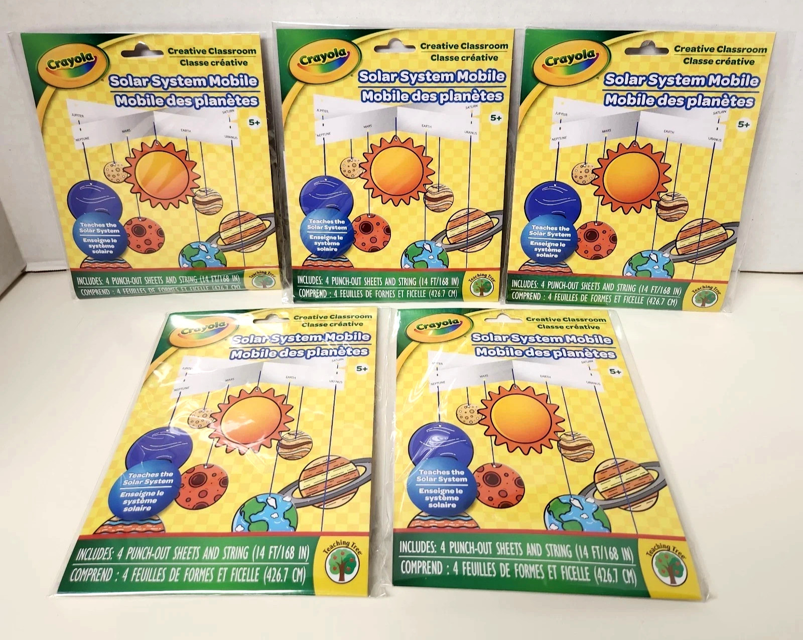 Lot of 5 Crayola Solar System Mobile Kit Creative Classroom Teaching