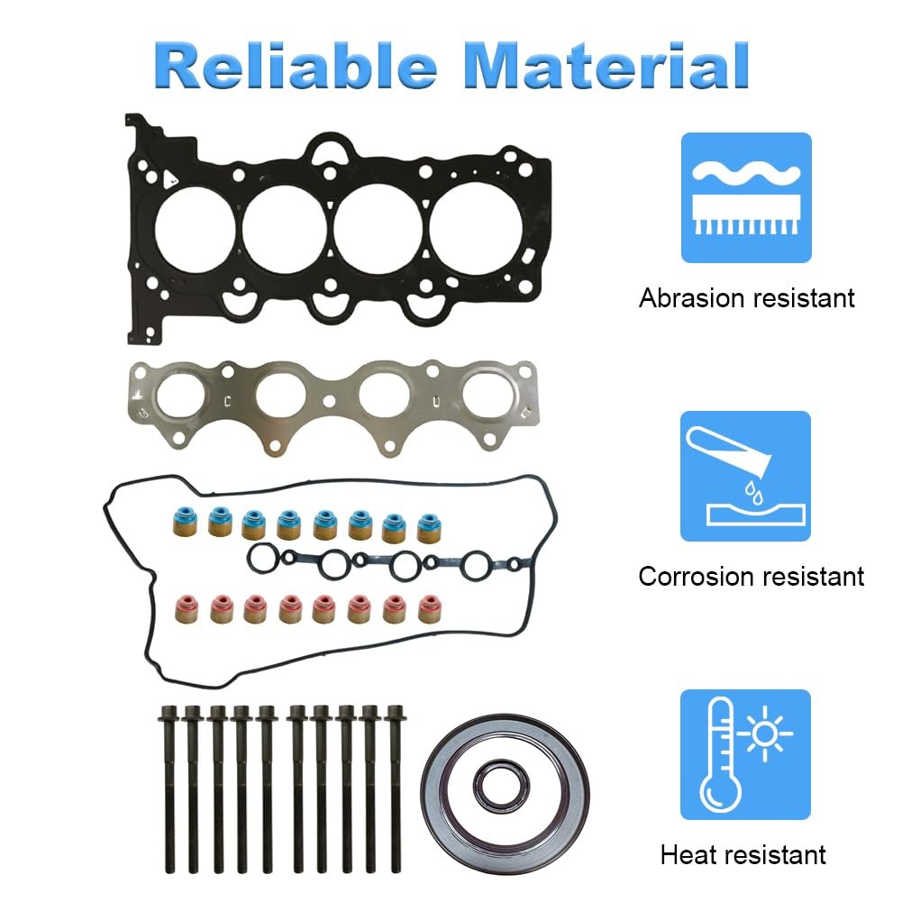 Cylinder Head Gasket Set with Bolts Compatible with Hyundai Accent Elantra