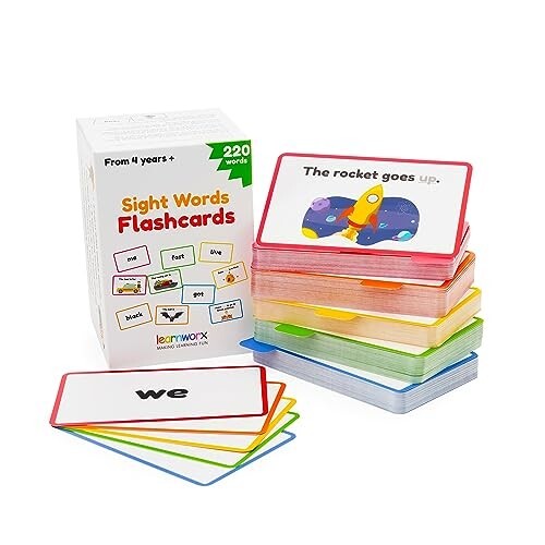 Sight Words Flash Cards Kindergarten – 220 Cards – Sight Words for Toddlers 2-4