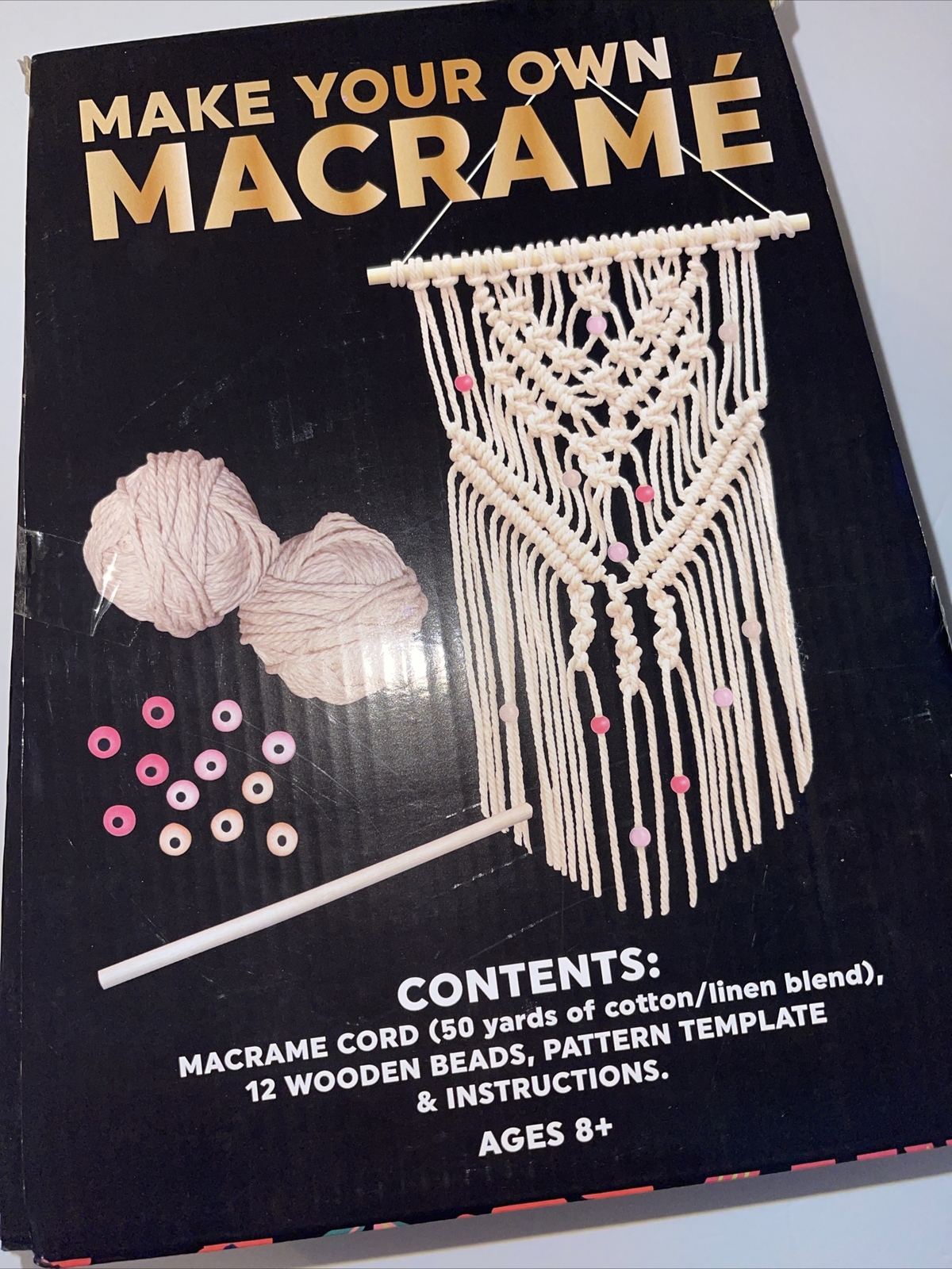 new Make your own macramé Wall Decor easy learn to Knot And bead Box set