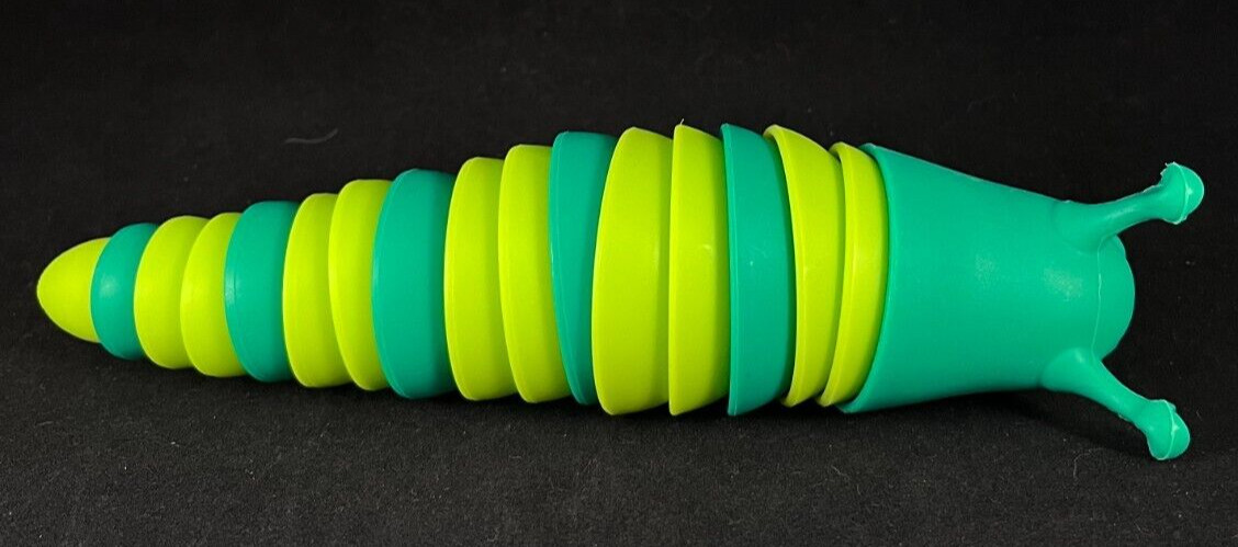 Green Slug Fidget Toy – Sensory & Stress Relief – Approx 8.5″ Long – No Tag