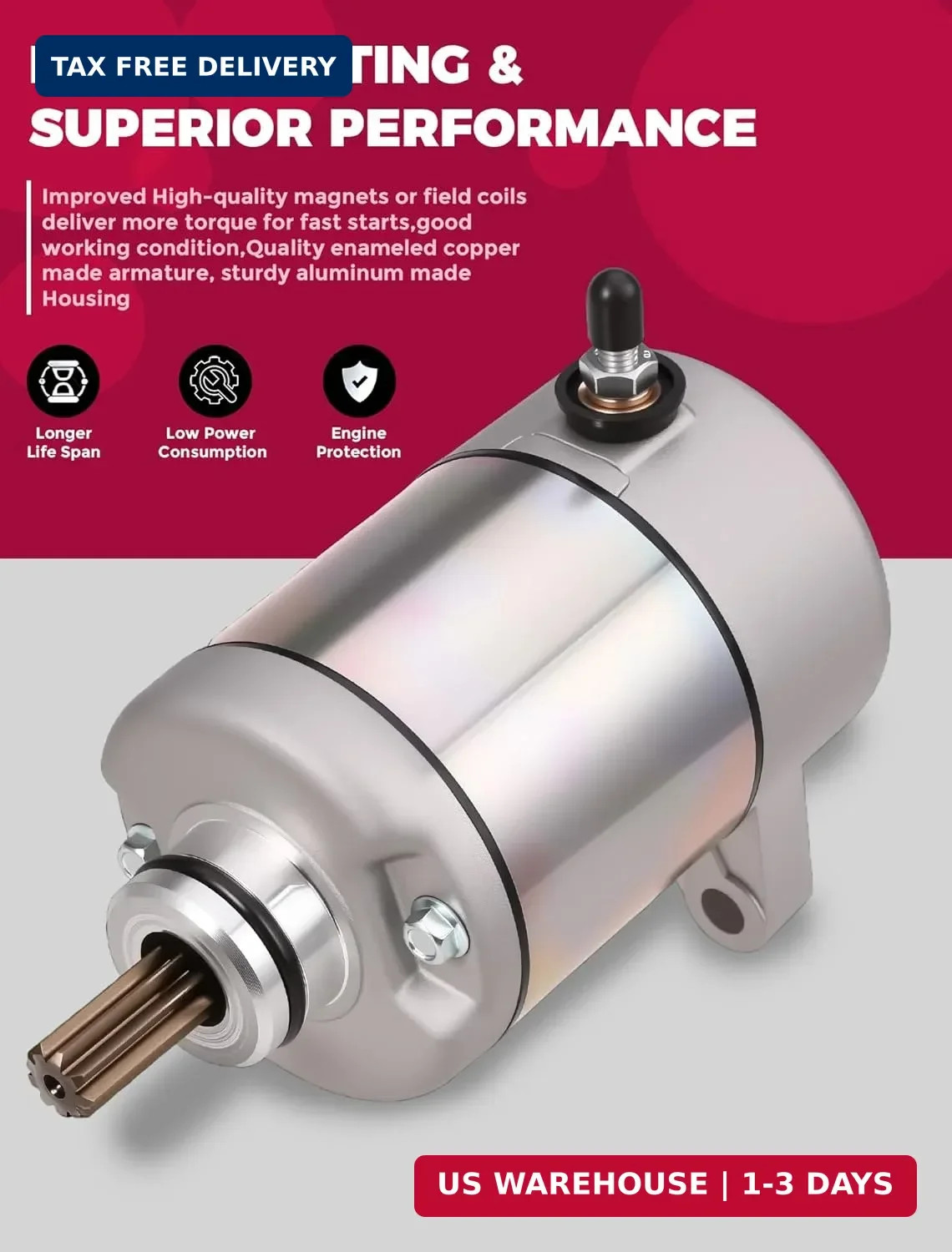 Starter Motor for Honda Rancher 350 TRX350FE TRX350FM TRX350TE TRX350TM TRX350 R
