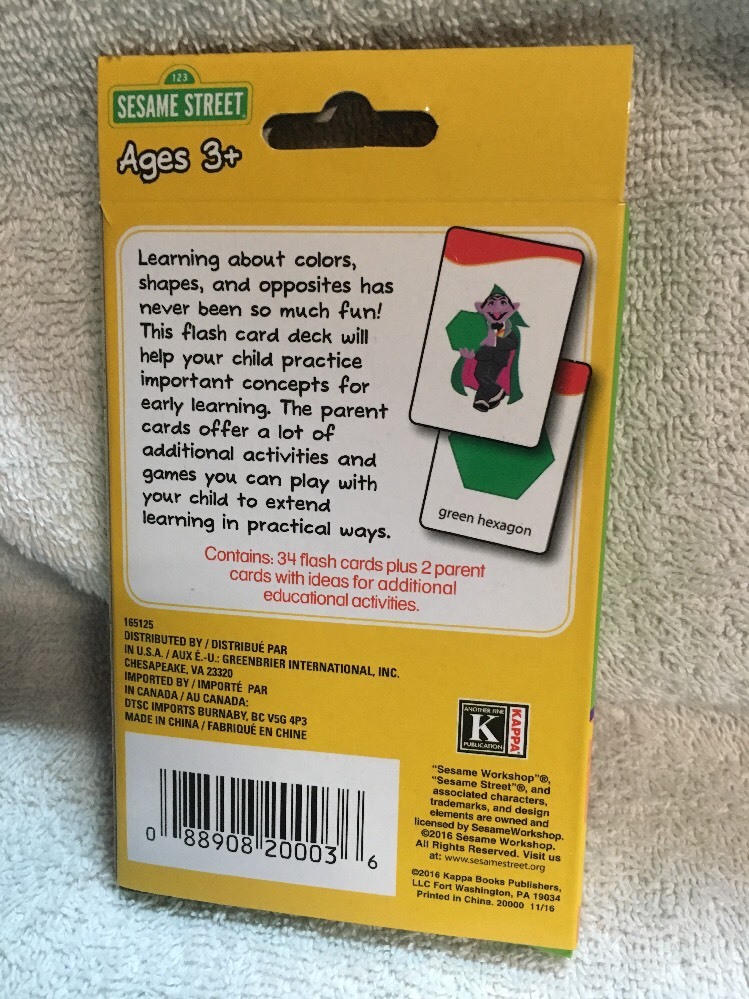 4 Packs Of Sesame Street Flash Cards Numbers Colors ABC’s & First Words