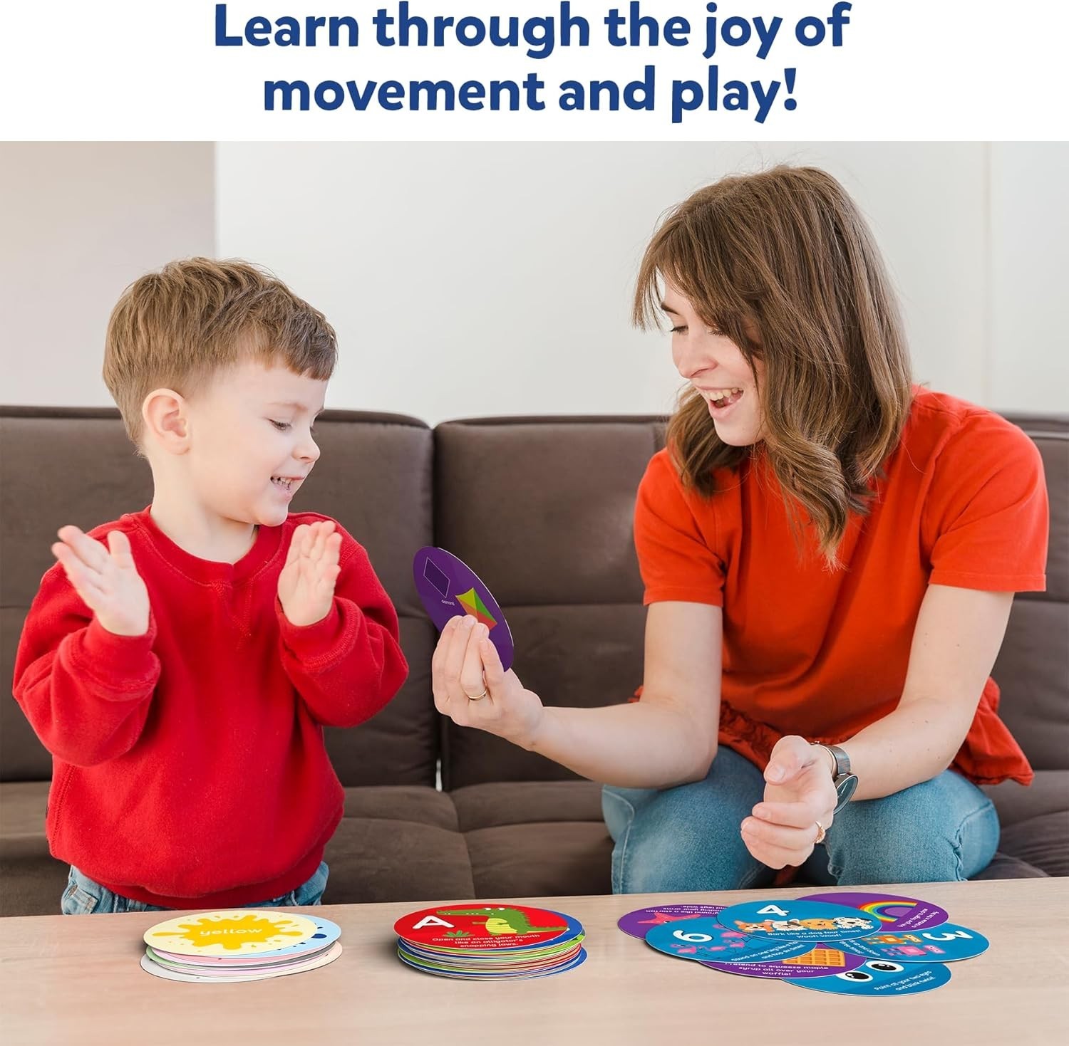 Card Game for Toddlers – Jump & Learn Letters, Numbers, Shapes & Colors, Pres…