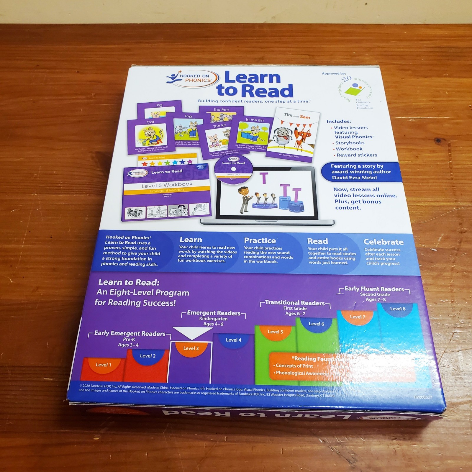 Hooked on Phonics Learn to Read Level 3 Kindergarten Ages 4-6 Sealed Contents