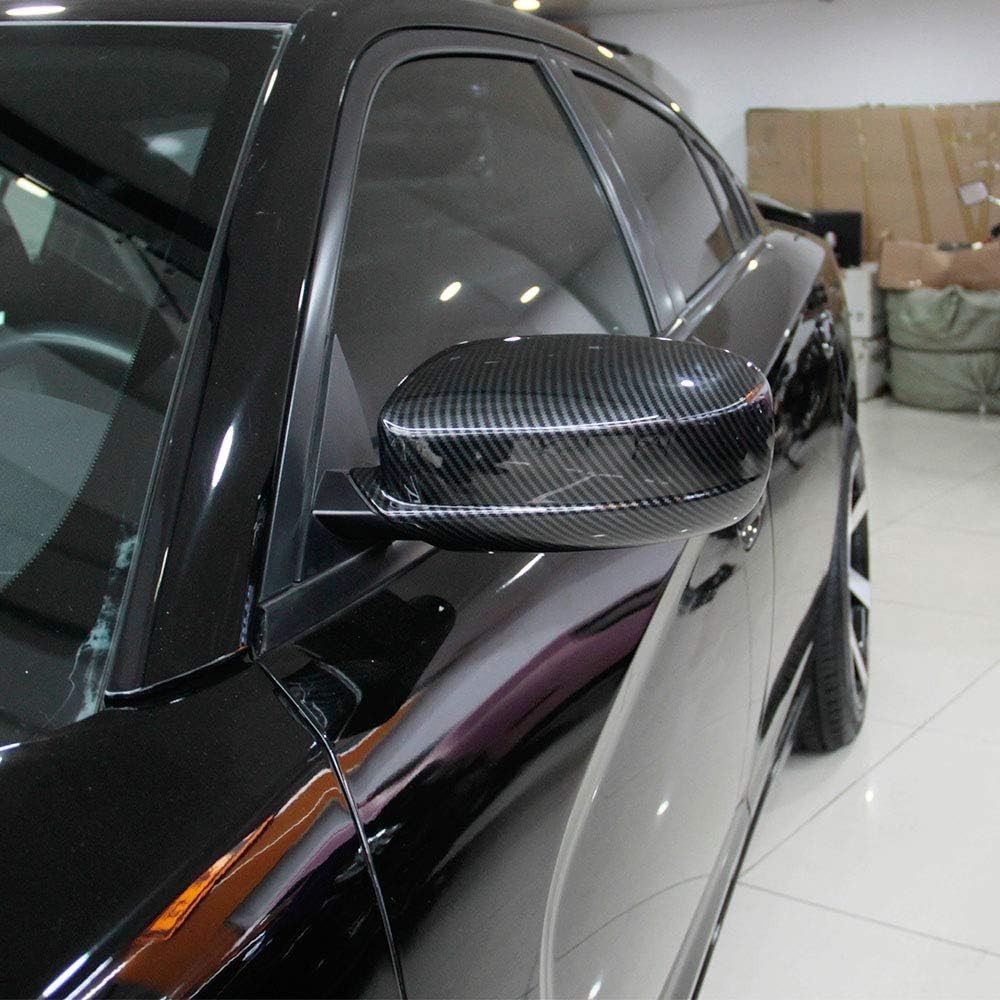 Carbon Fiber Side Door Mirror Cover Molding Trim for Dodge Charger 2011-2021….