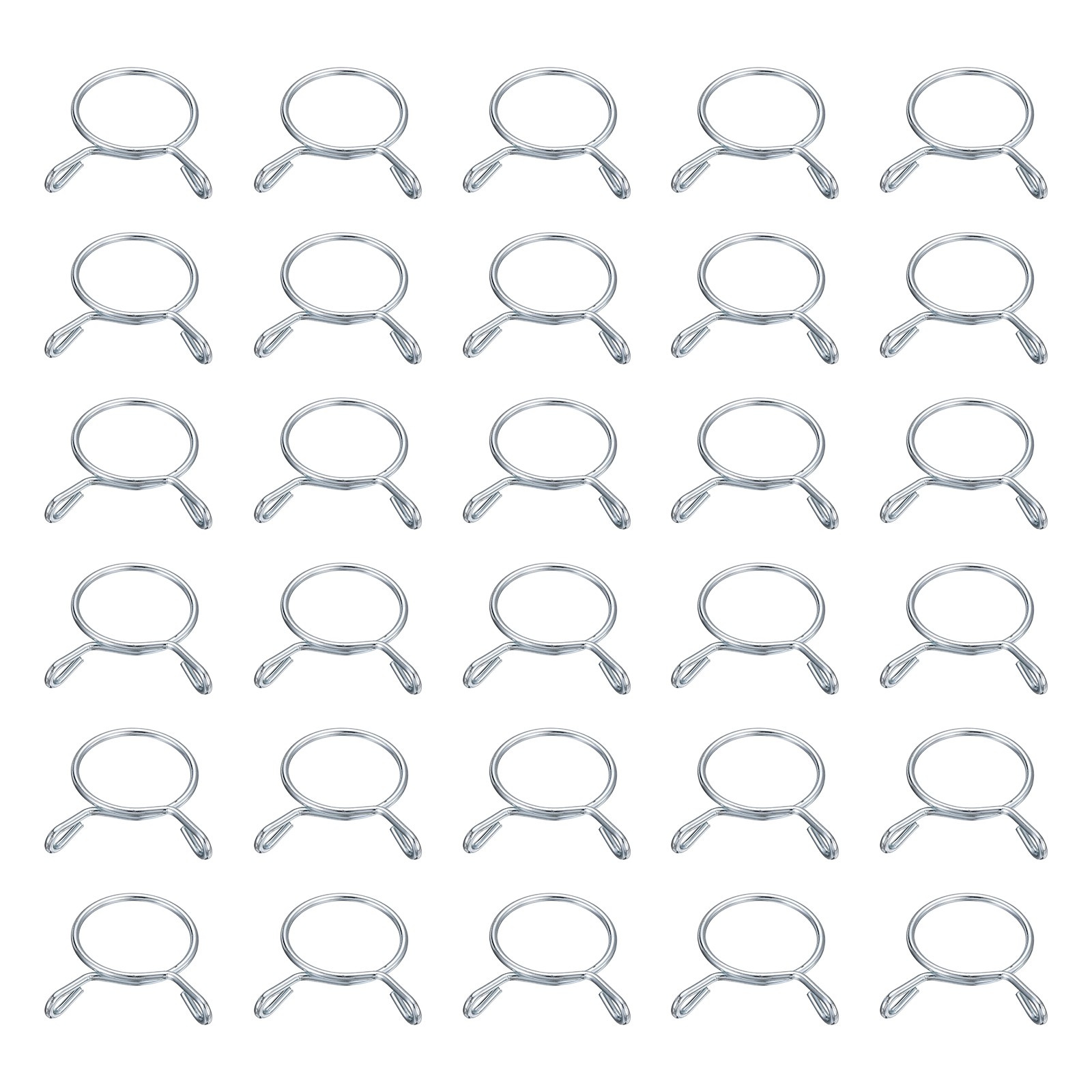 30Pcs 26mm ID 26mm Clamp Dia. Fuel Line Hose Clips Spring Clips, Blue White
