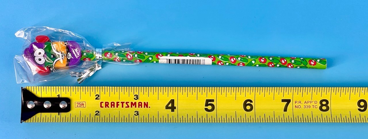 Vtg Veggie Tales Jumbo Erasers & Pencil Big Idea Laura Blueberry Larry-Boy NEW