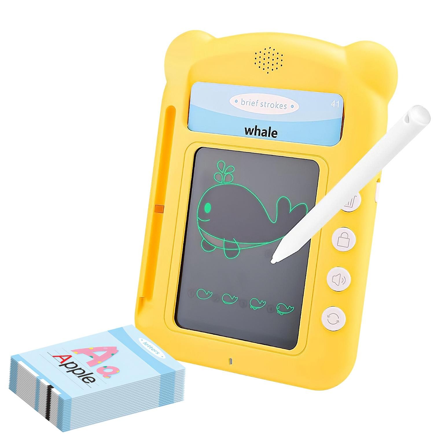 100 Words Talking Flash Cards 5.5″ Toddler LCD Writing Tablet w/ 50 Double-sided