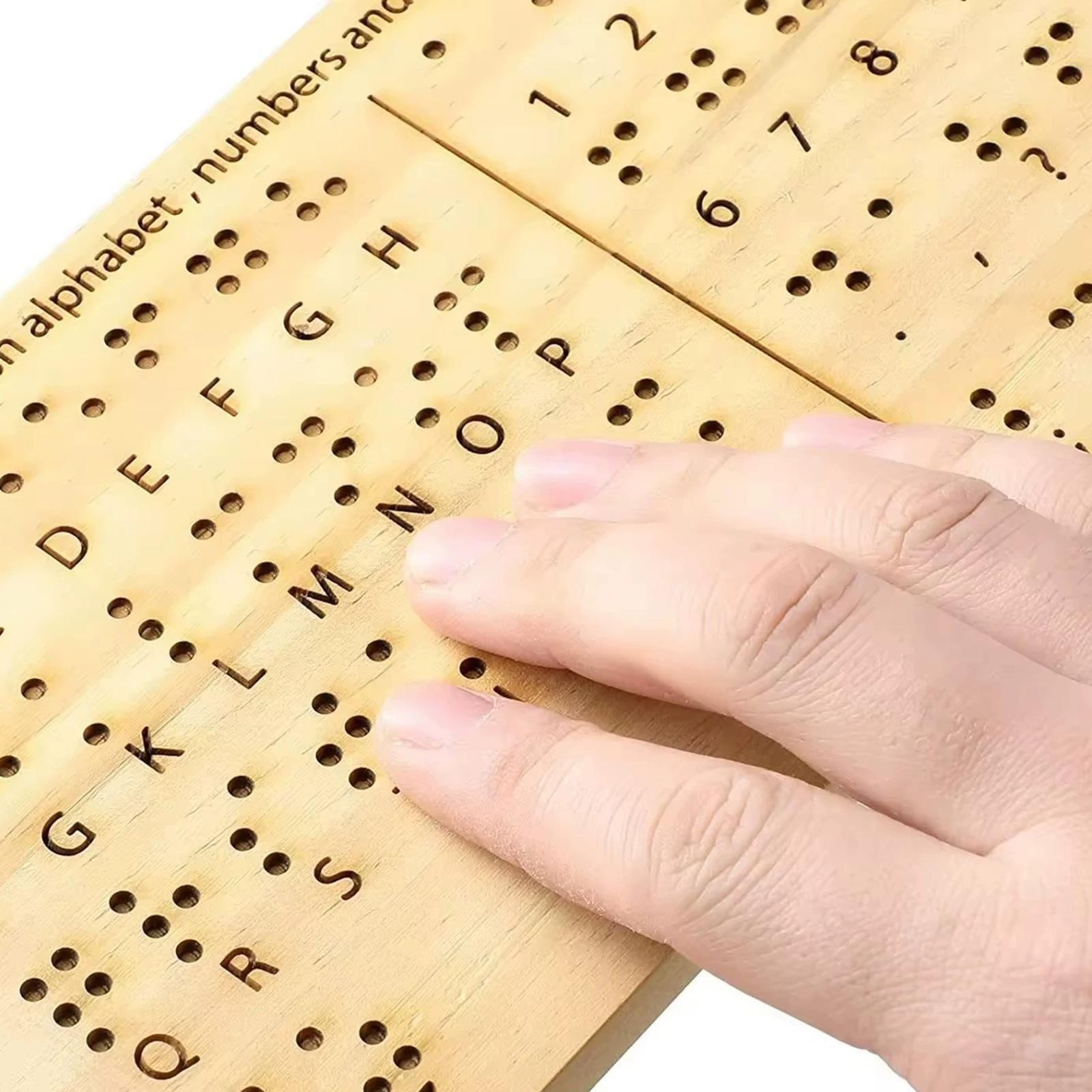 Wooden Braille Board Learning Board Blind People Supplies Compact Lightweight
