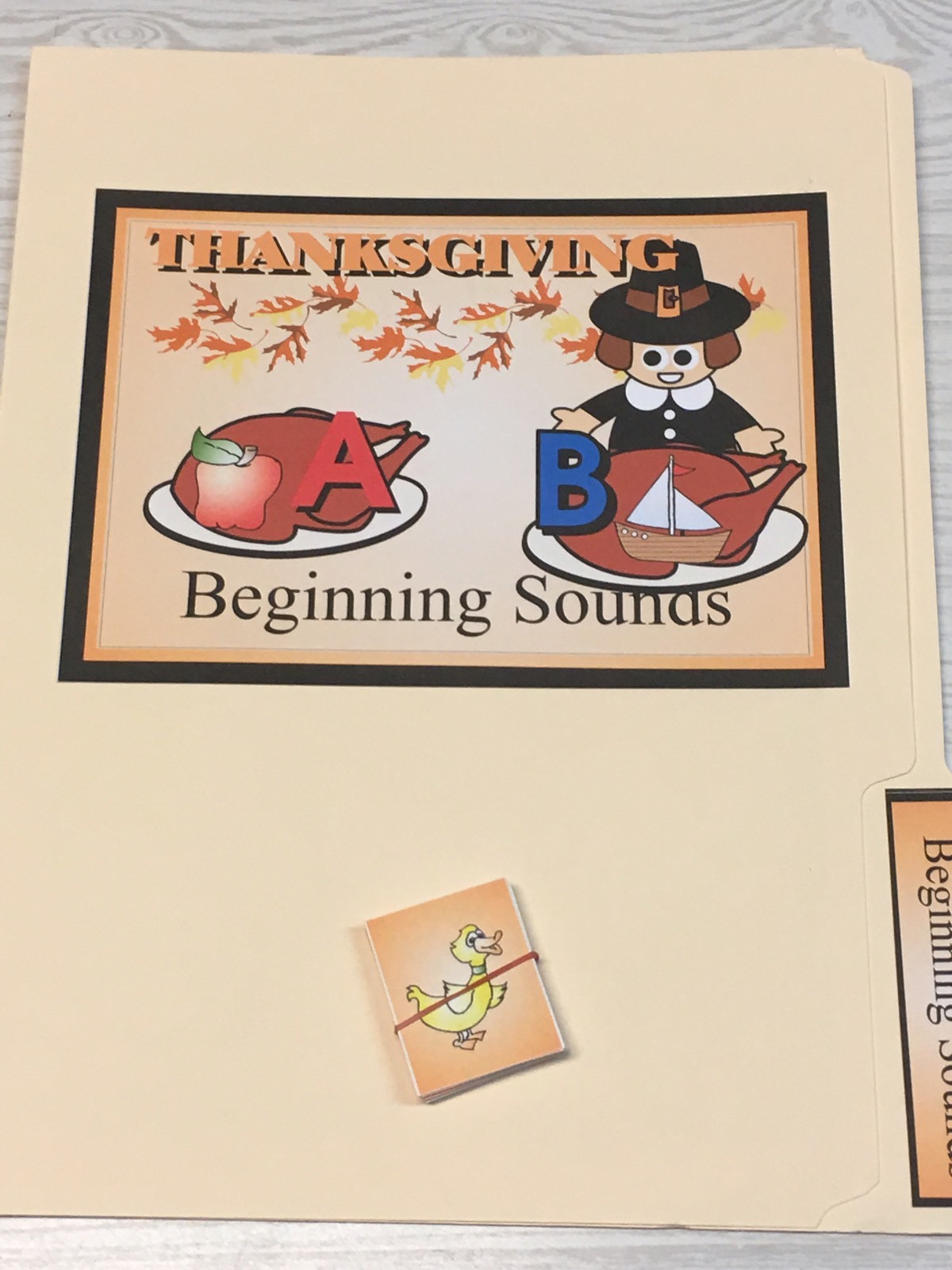 Thanksgiving – File Folder Game – Activity Set – Beginning Sounds