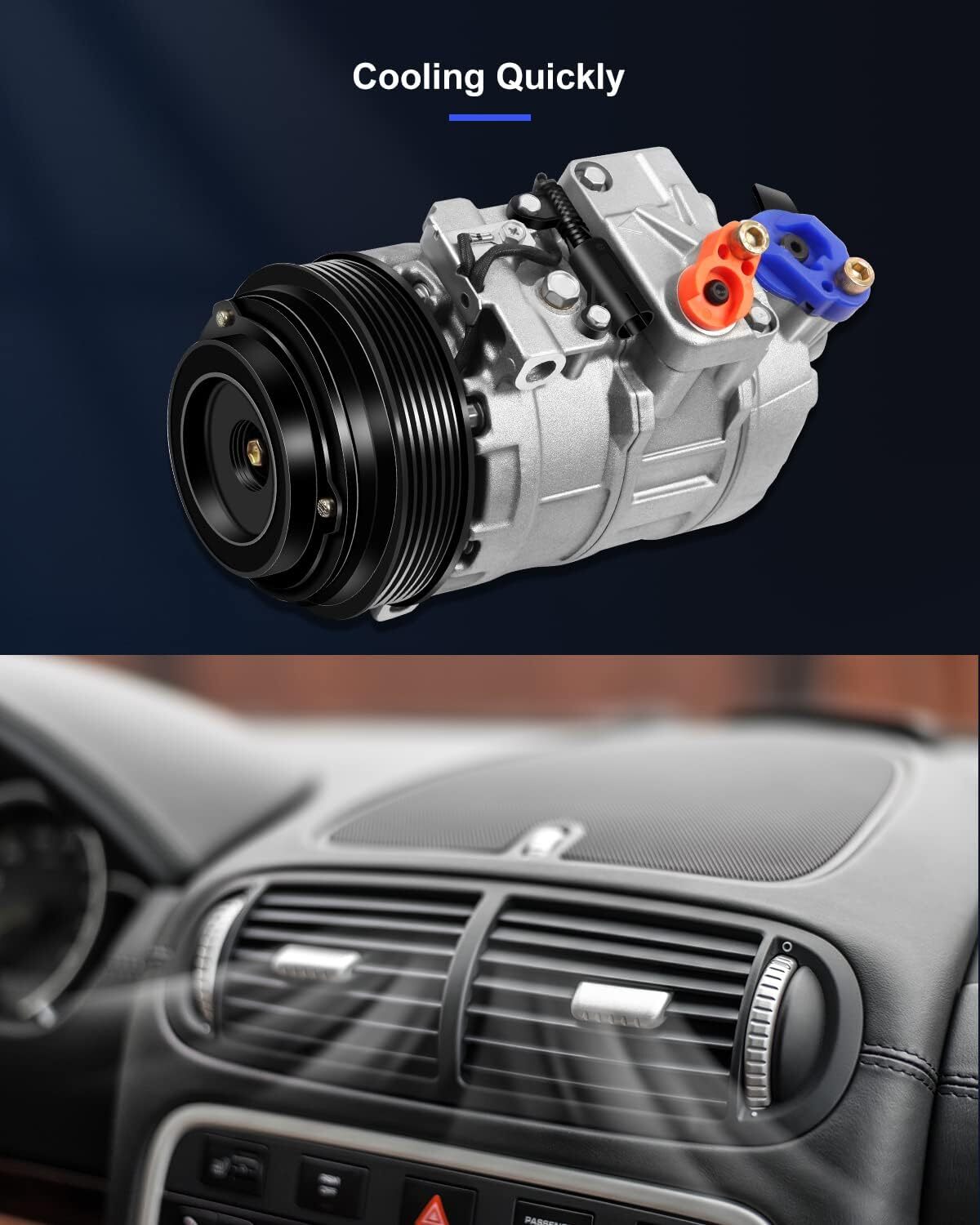 ECCPP A/C Compressor 1997-2008 Fit for M-ercedes Benz C220 C230 Series for