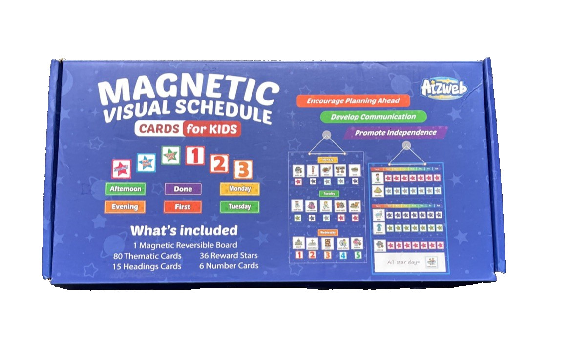 Aizweb Visual Schedule for Kid Chore Chart,Magnetic Morning Bedtime Routine