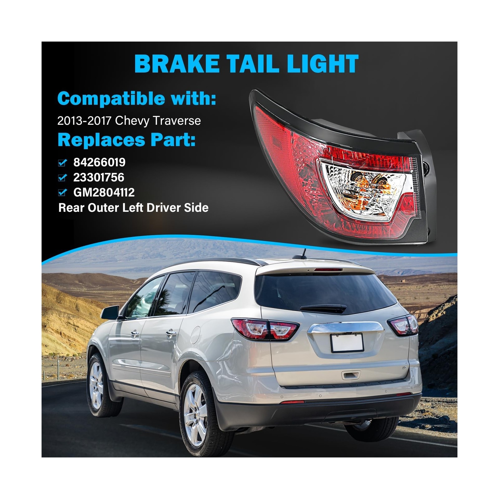 Tail Lights Assembly Compatible with 2013 2014 2015 2016 2017 Chevy Traverse …