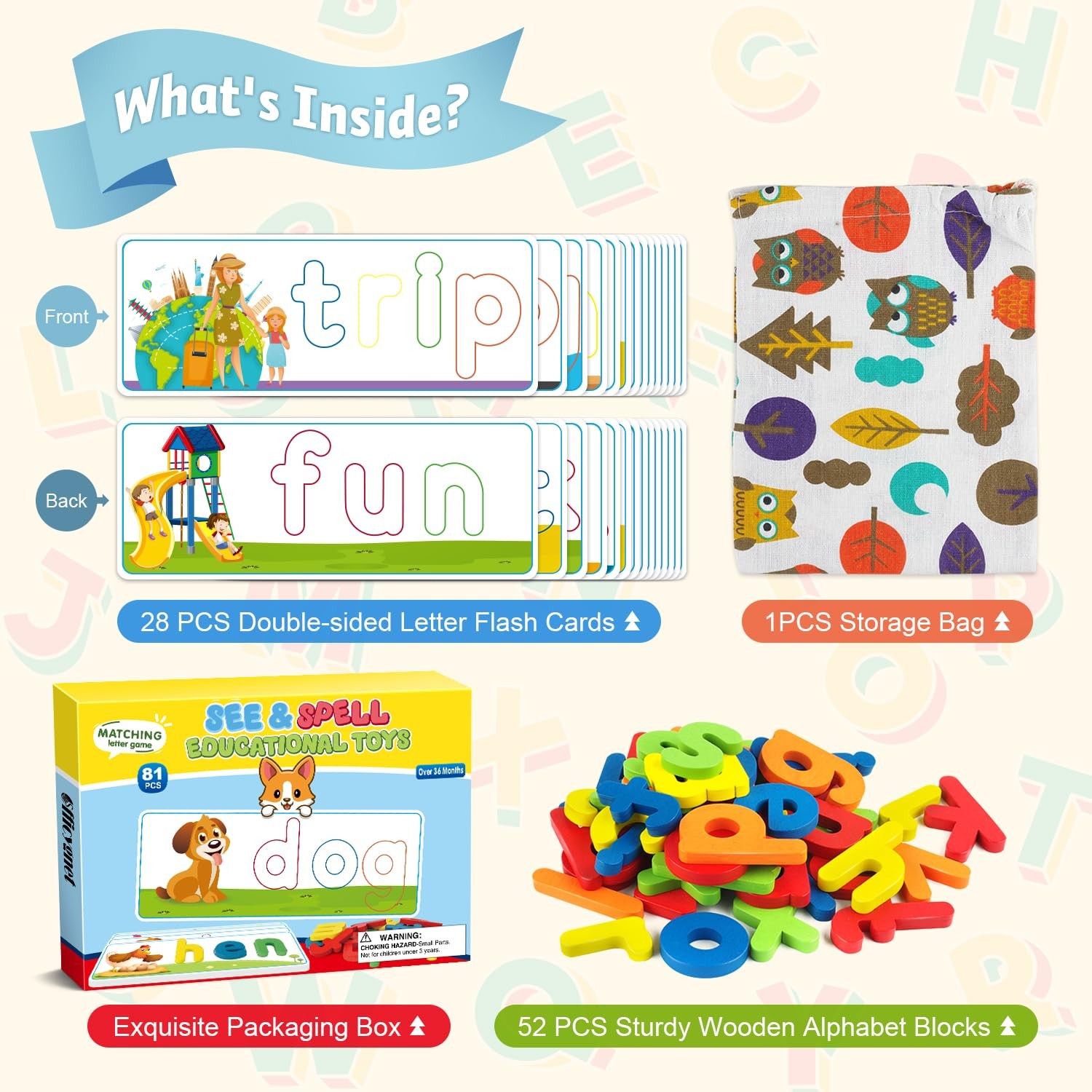 Learning Toys for 3 4 5 6 Years Old Boys and Girls, See & Spell CVC Word Buil…
