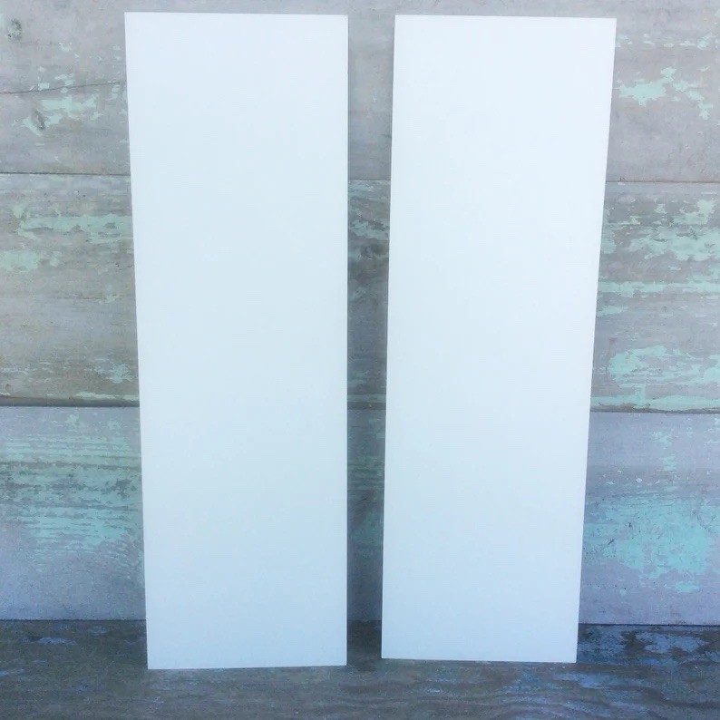 Large Pair White Flash Cards w/ Green Squares Educational Learning 19” x 6” HB&W