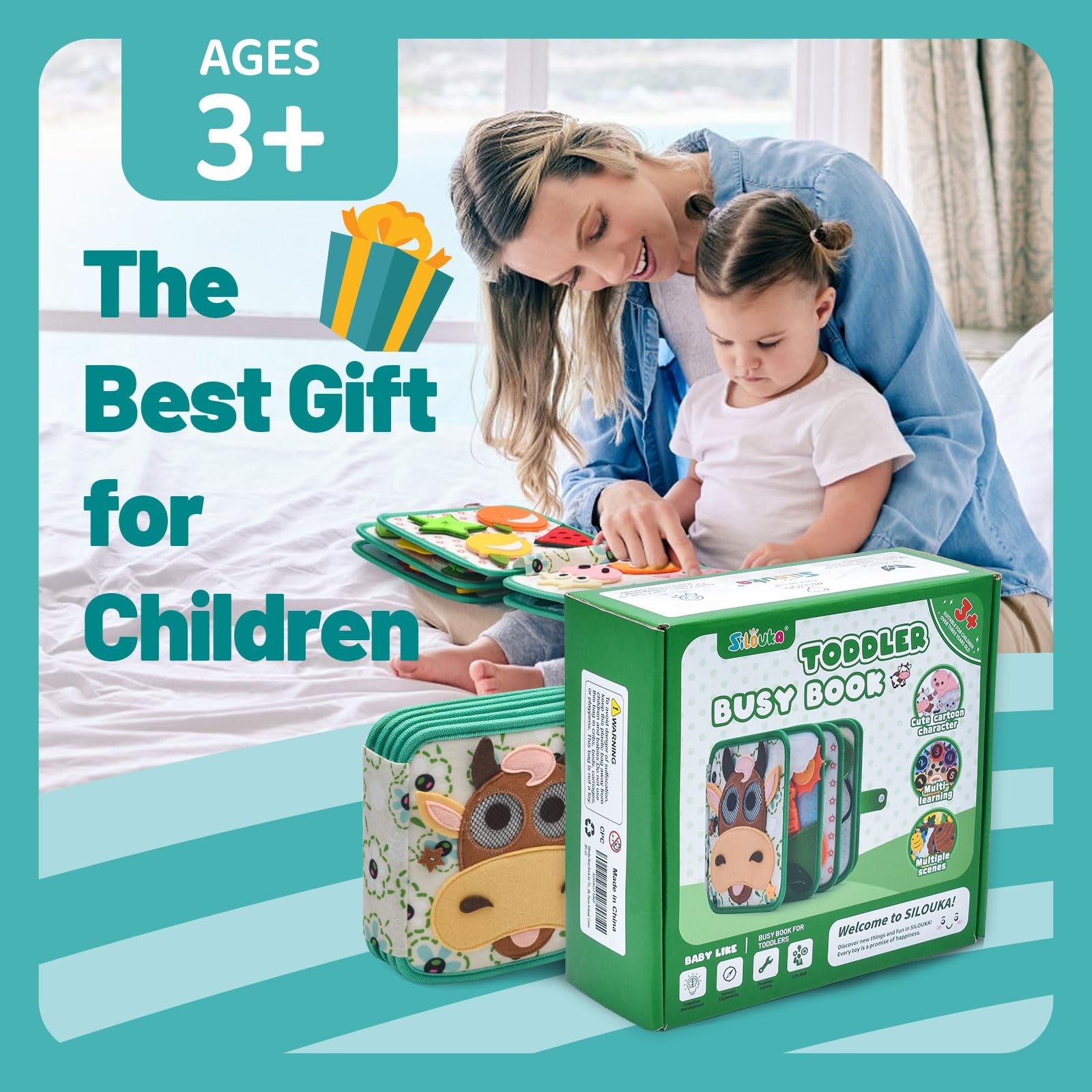Montessori Busy Book for Toddlers 1-3, Felt Quiet Book & Busy Board for Presc…