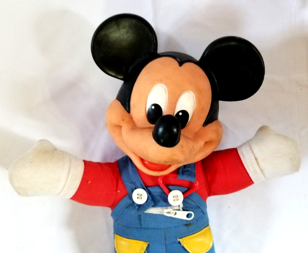 Mattel Mickey Mouse Learn How to Dress Doll Plush Toy Disney VTG 1980s Zip Tie