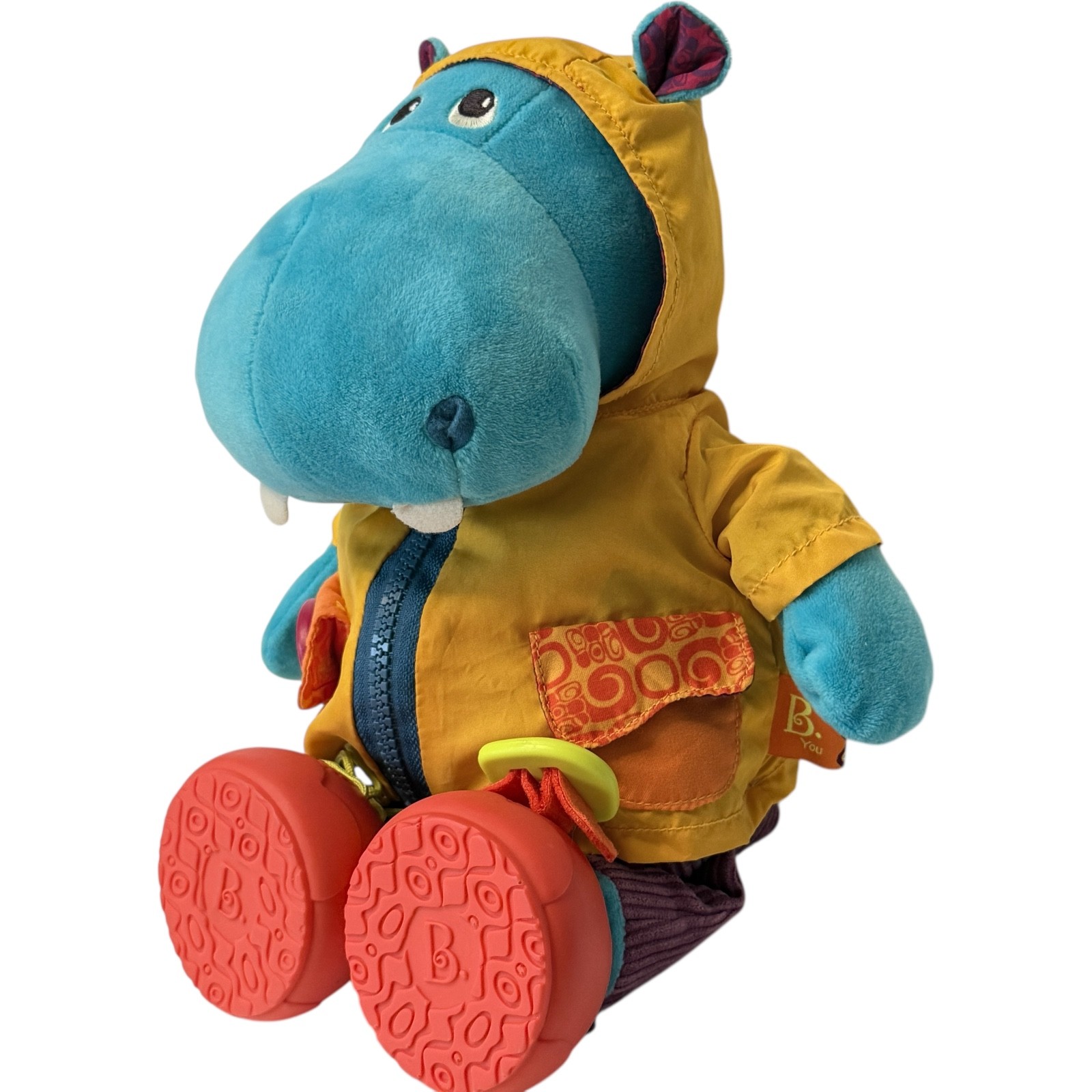 Battat- B. toys Interactive Plush Hippo Giggly Zippies Hank giggles SEE VIDEO