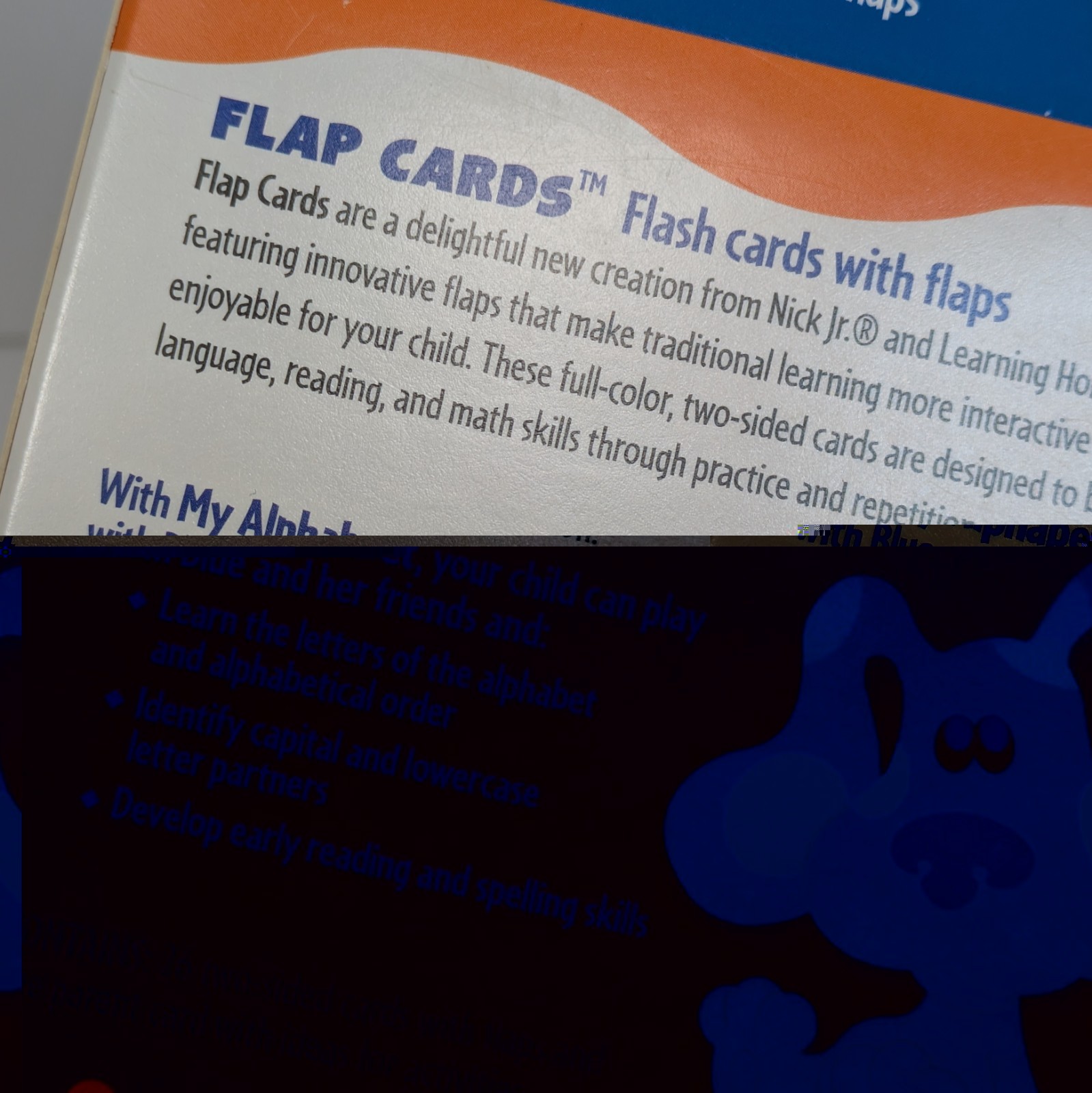 Blues Clues My Alphabet Flash Flap Cards 2003 Letters Upper Lower Vintage Sealed