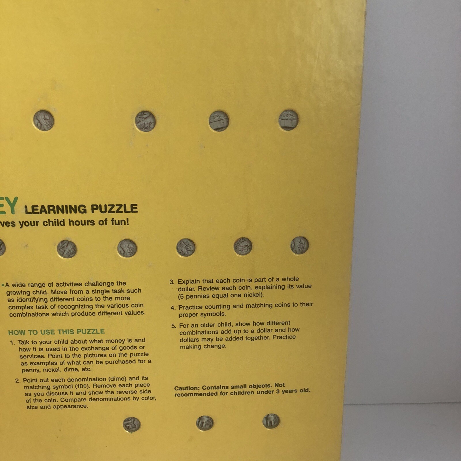 1985 Vintage Golden Step Ahead Learning Puzzle Fun with Money 4739-1