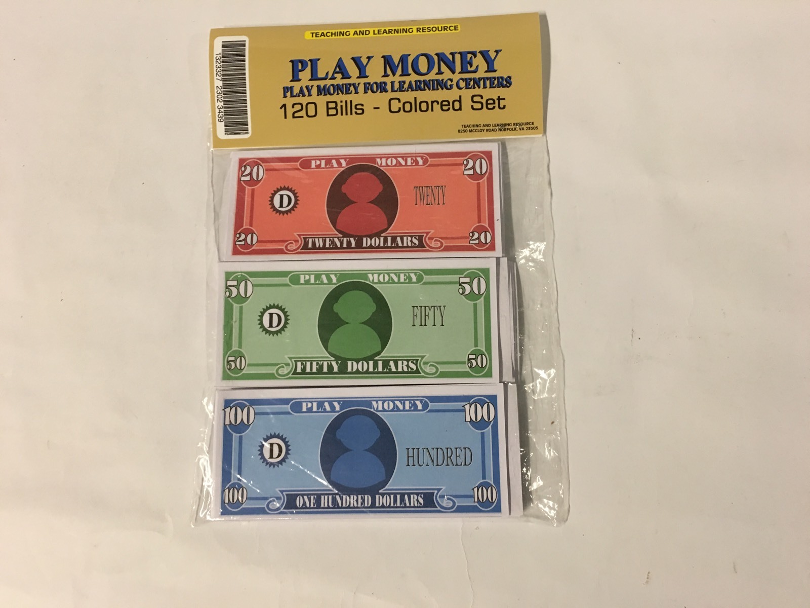 120 Bills – Play Pretend  Money  – Colored set