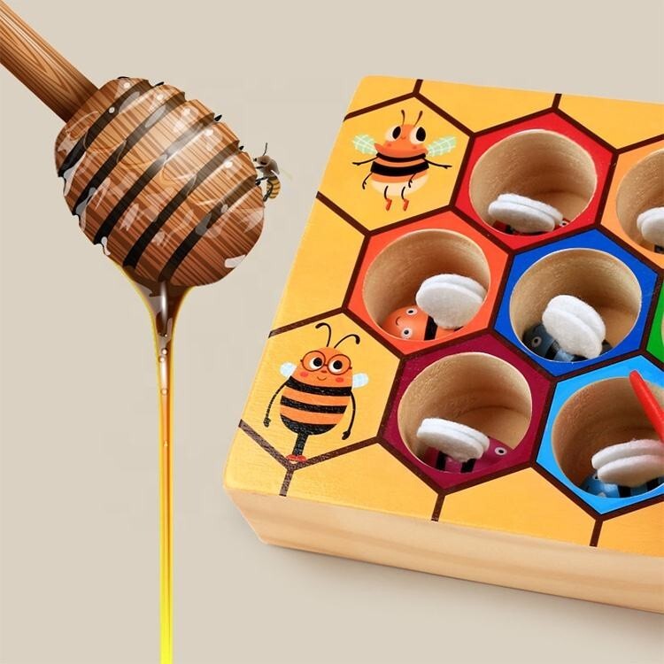 Clamp Fun Picking Catching Toy Hive Board Games Montessori Board Game WoodBeeToy