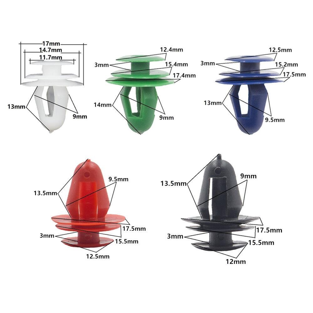 Car Door Panel Clips Fixing Fastener 9mm Hole Car Interior Door Trim 50PCs