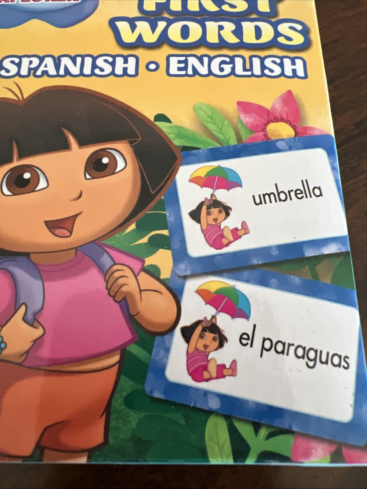 Dora the Explorer learning cards first words Spanish English