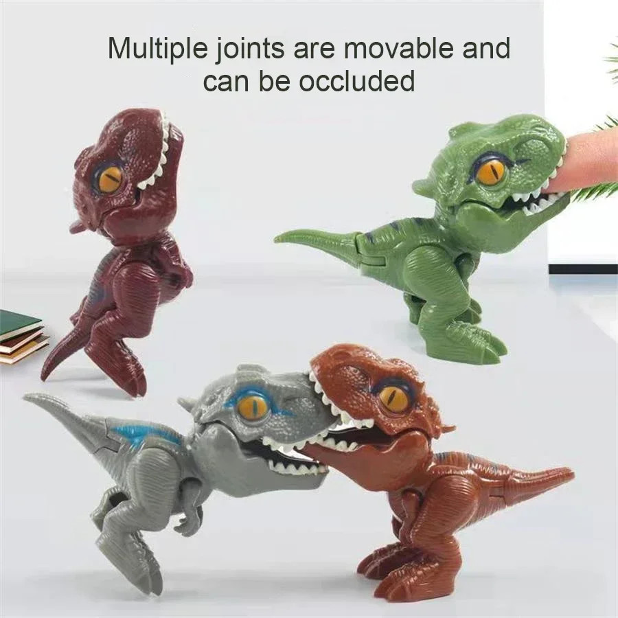20-5Pcs Funny Finger Biting Dinosaur Tyrannosaurus Model Toys for Kids Movable J