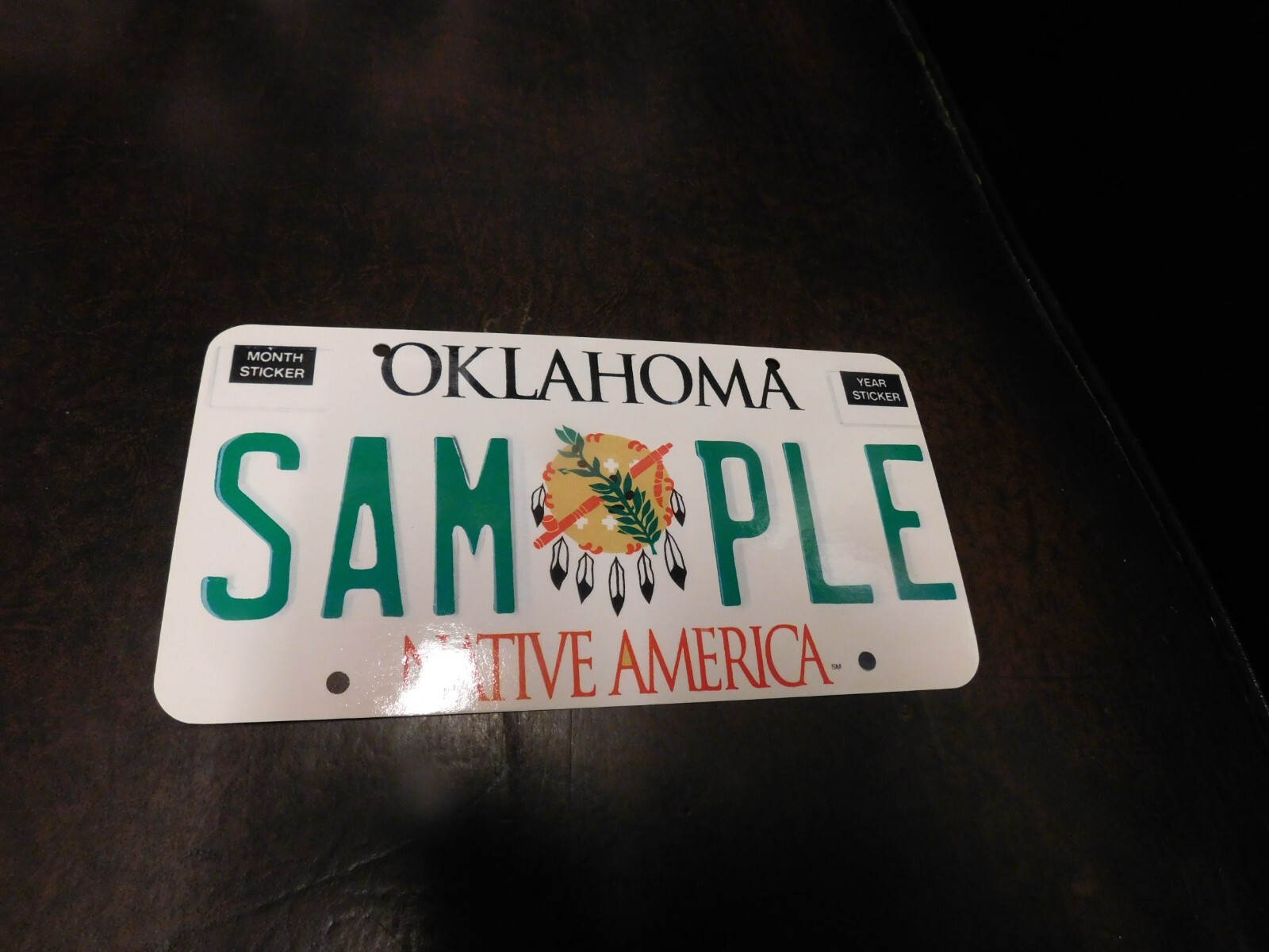 Flash Card Miniature Glossy Paper License Plate 2001 Series Sample Oklahoma