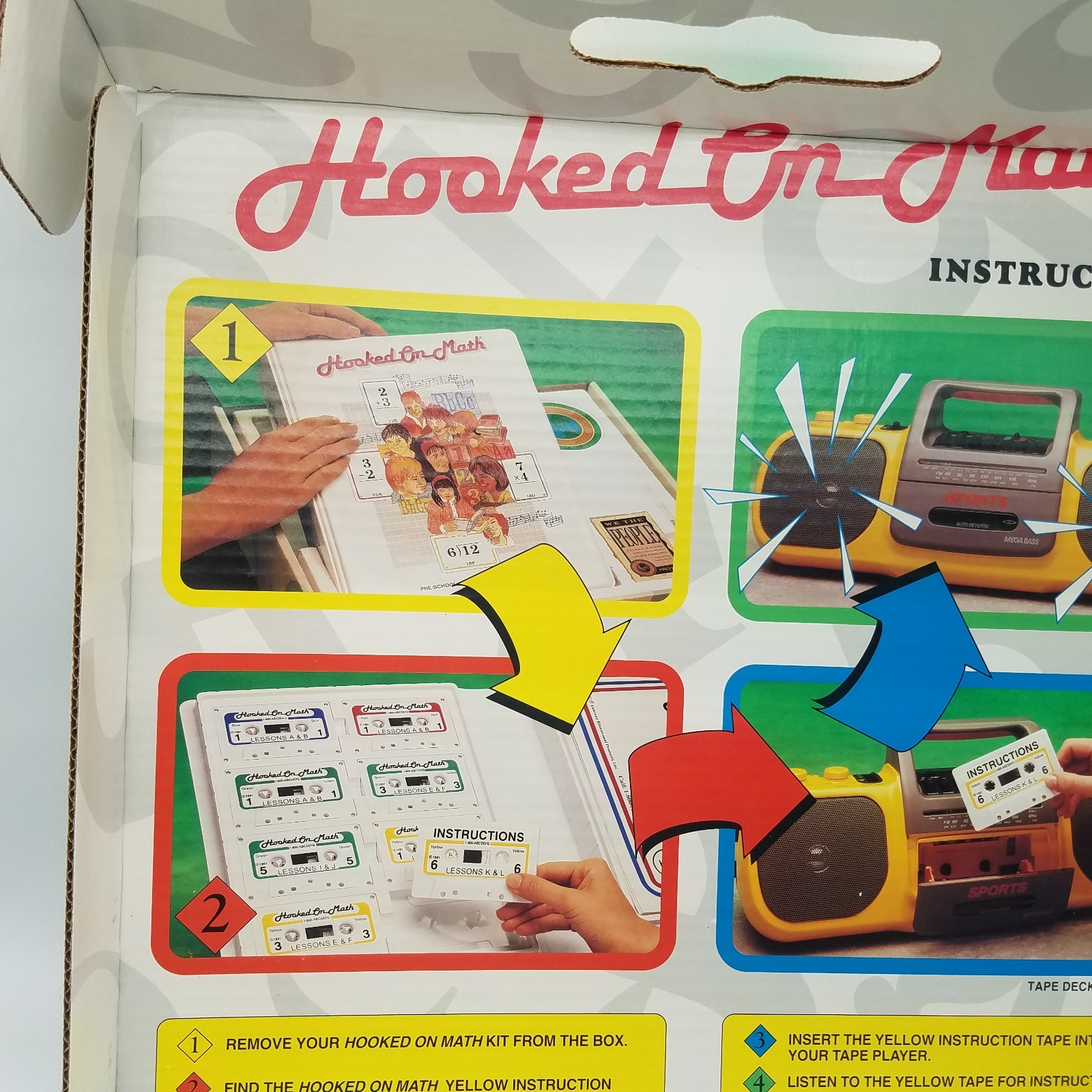Vintage Hooked on Phonics Math Boxed Set Cassette Books Cards 1988 Home School