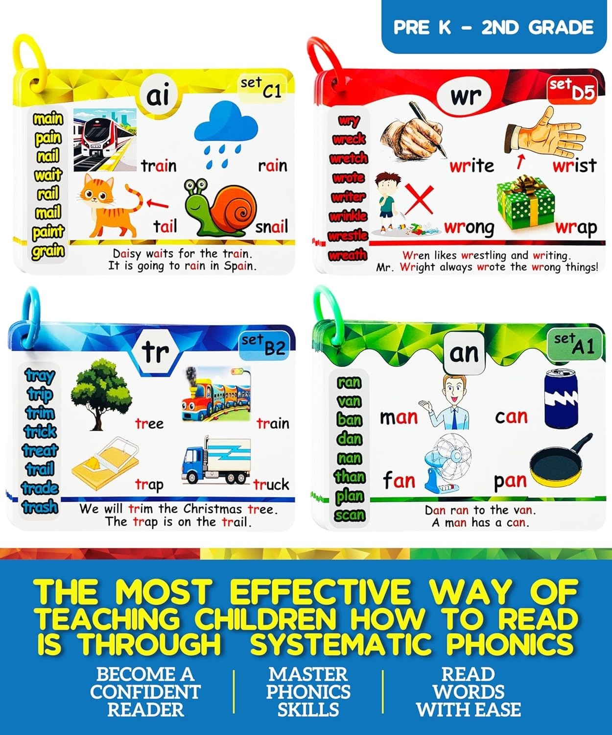 Quality Phonics Flash Cards with Spaced Repetition for Early Readers